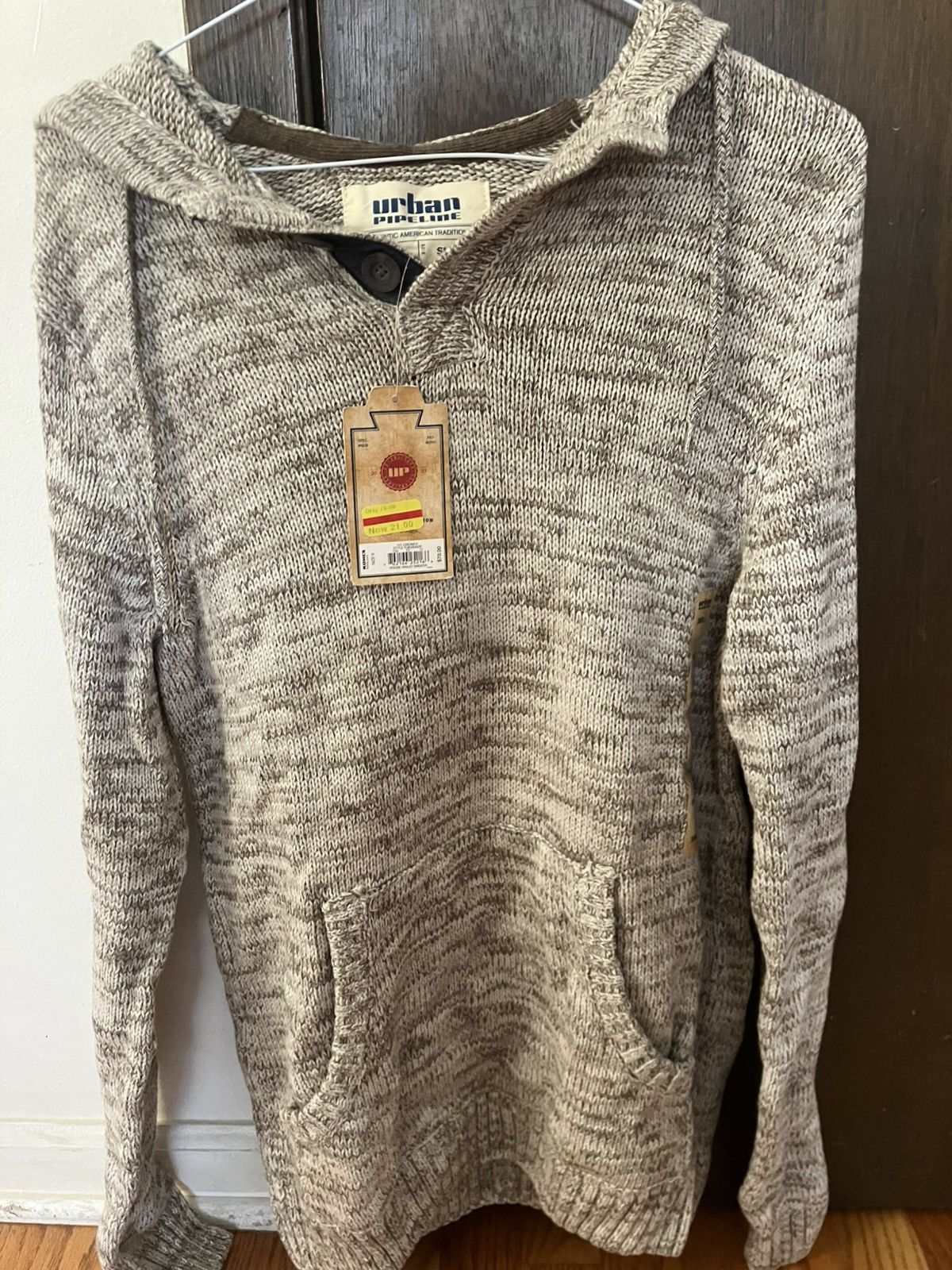 Urban Pipeline Urban Pipeline Hooded Henley Knit Sweater Cream Small NWT Size US S / EU 44-46 / 1 - 1 Thumbnail