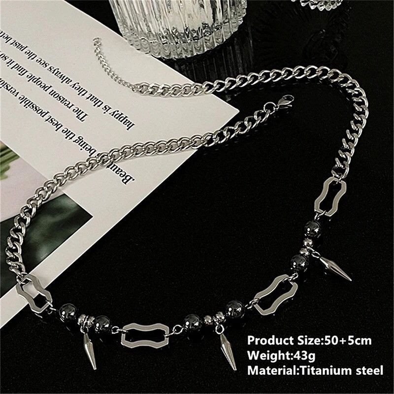 Other Titanium Steel Rivets Cuban Chain Necklace Size ONE SIZE - 7 Thumbnail