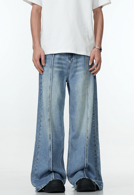 Japanese Brand American style patchwork trendy straight loose retro jeans Size US 32 / EU 48 - 4 Thumbnail