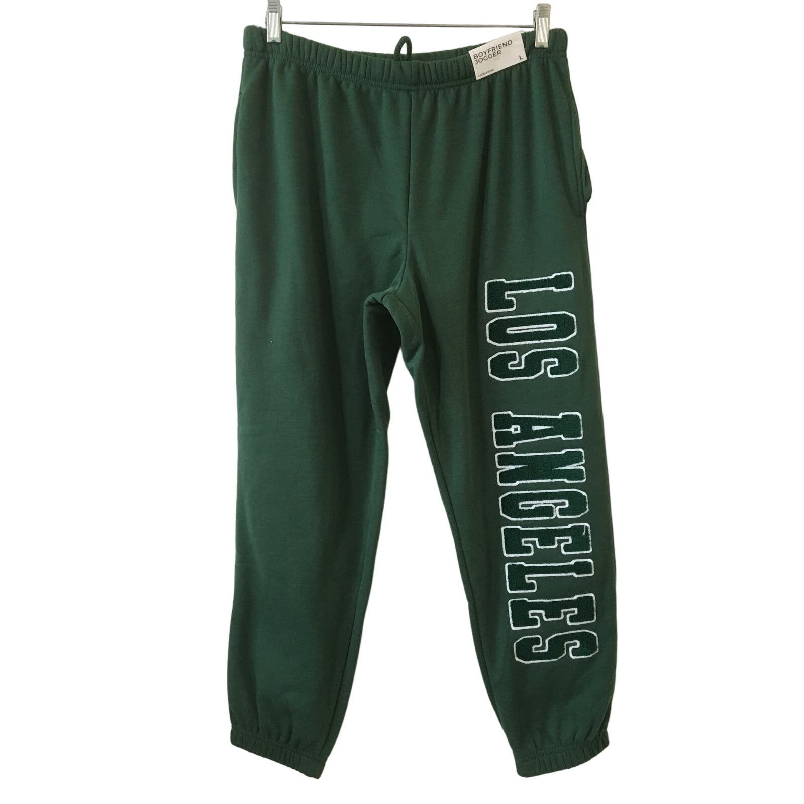 Unknown London NWT Faded Rose Large Boyfriend Jogger Green Los Angeles Size 34" / US 12 / IT 48 - 1 Thumbnail