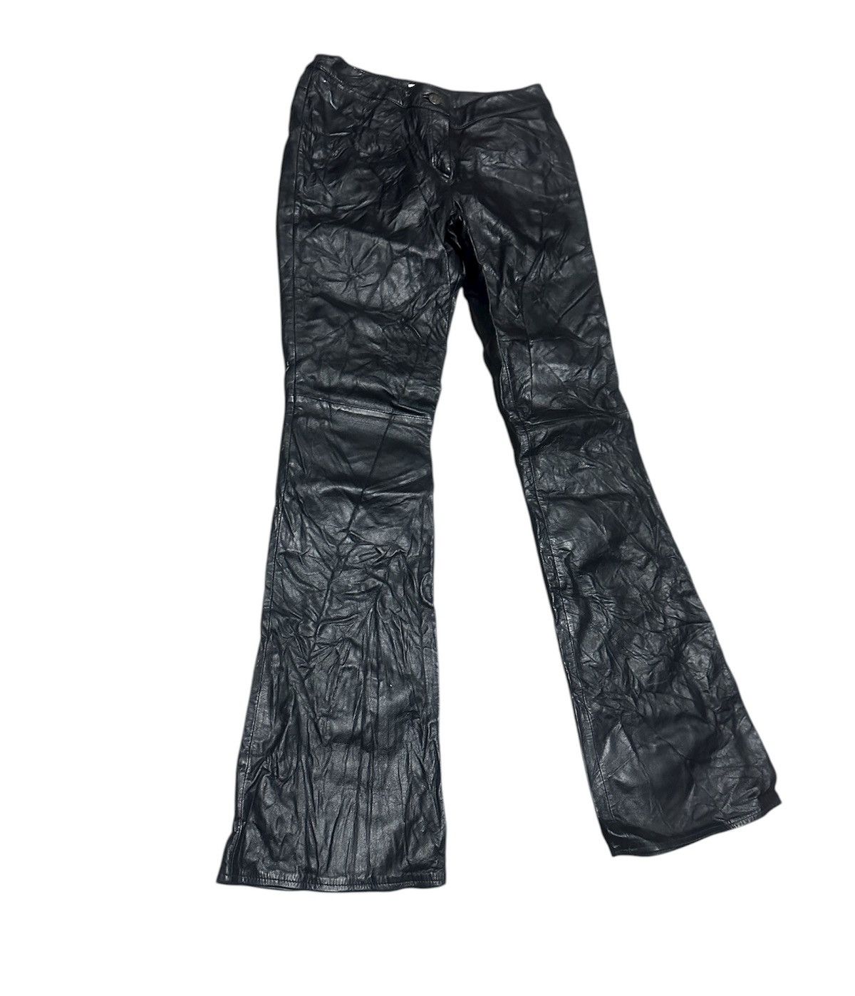 If Six Was Nine Vintage Japanese Cow Leather Flare Bootcut Pants By O'She Size US 26 / EU 42 - 2 Thumbnail