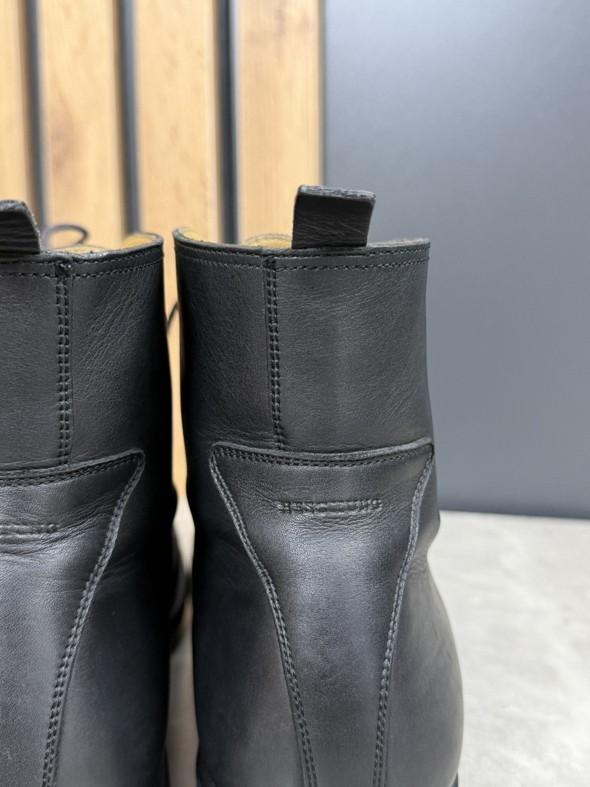 Heschung Heschung Black Leather Cap Toe Lace Up Ankle Boots Size 9 Size US 10 / EU 43 - 4 Thumbnail