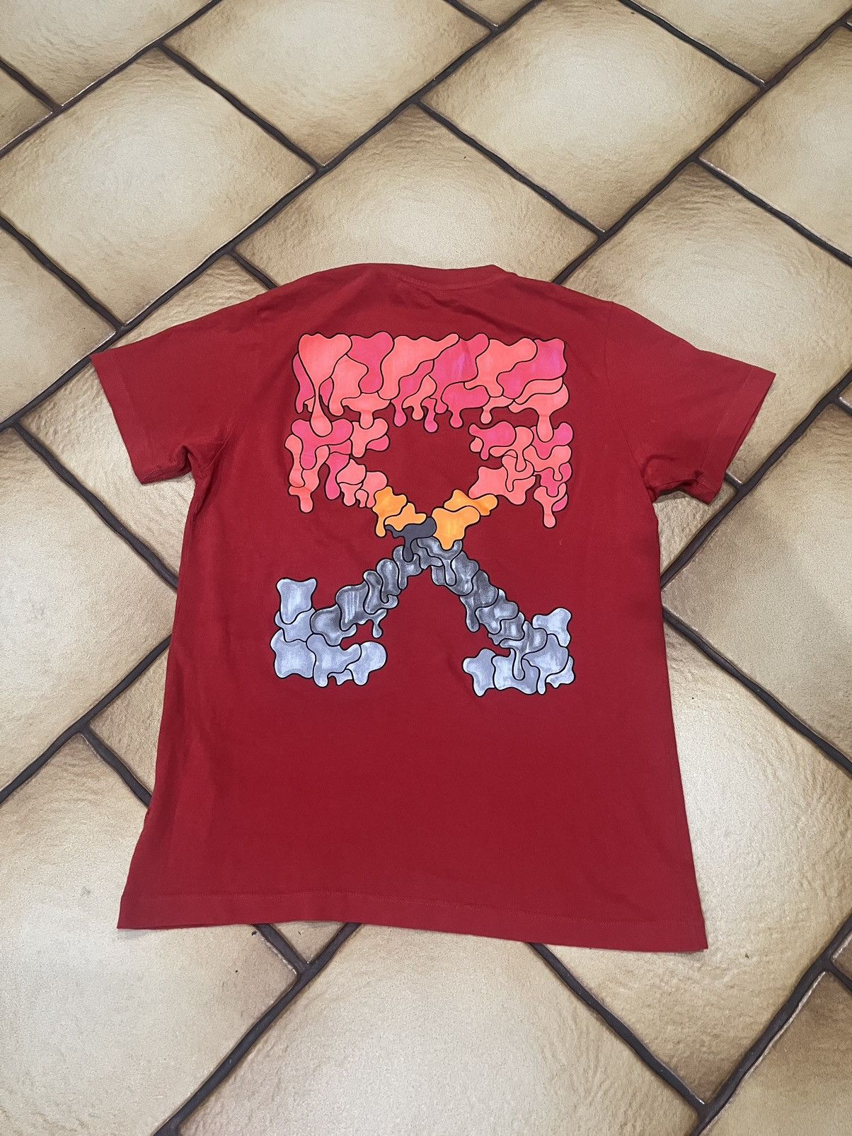 Off White C/O Virgil Abloh Red Marker Spray T-Shirt