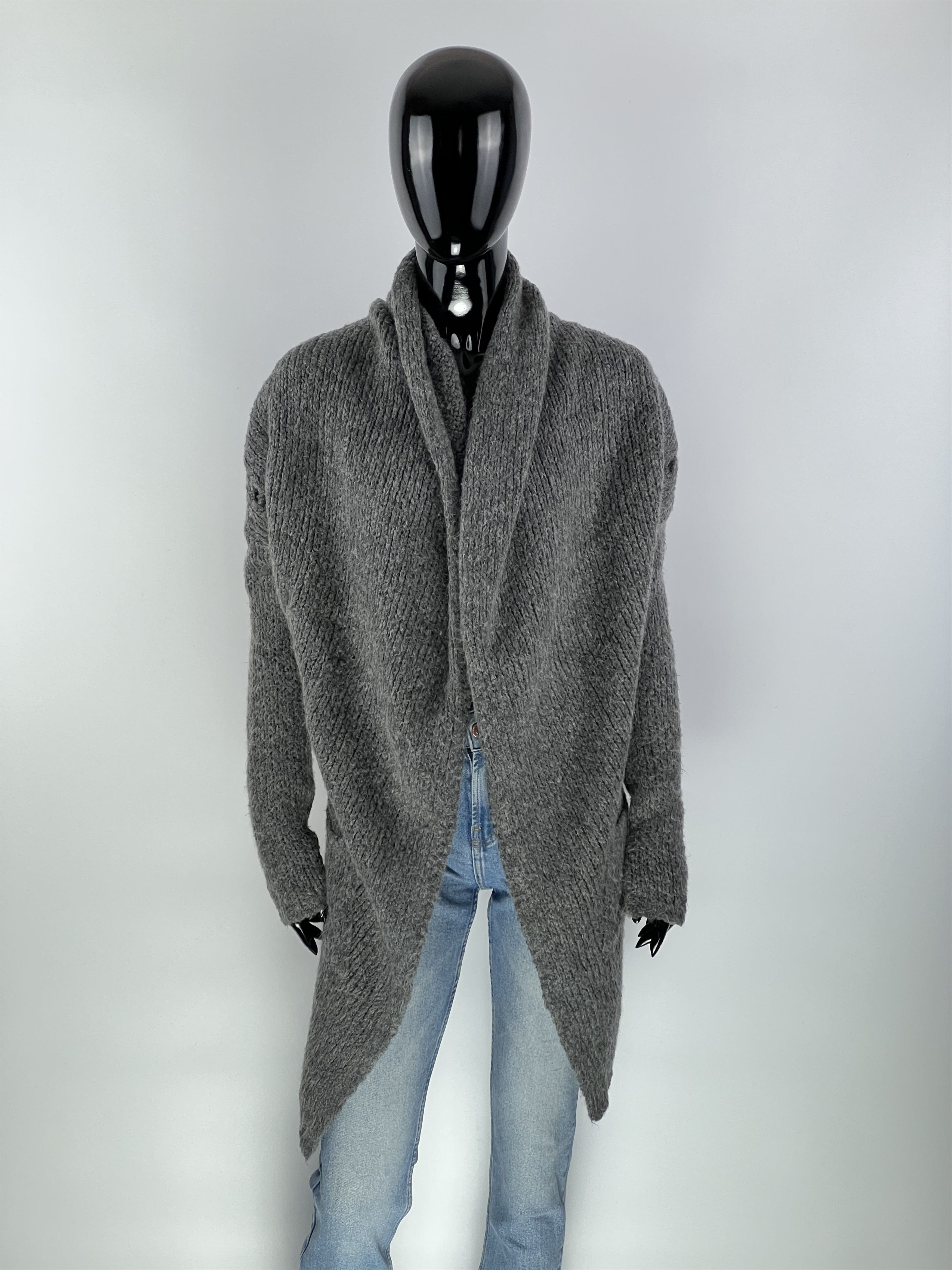 TWINSET Twin-Set Gray Mohair Wool Knitted Open Cardigan Size S Size S / US 4 / IT 40 - 1 Thumbnail