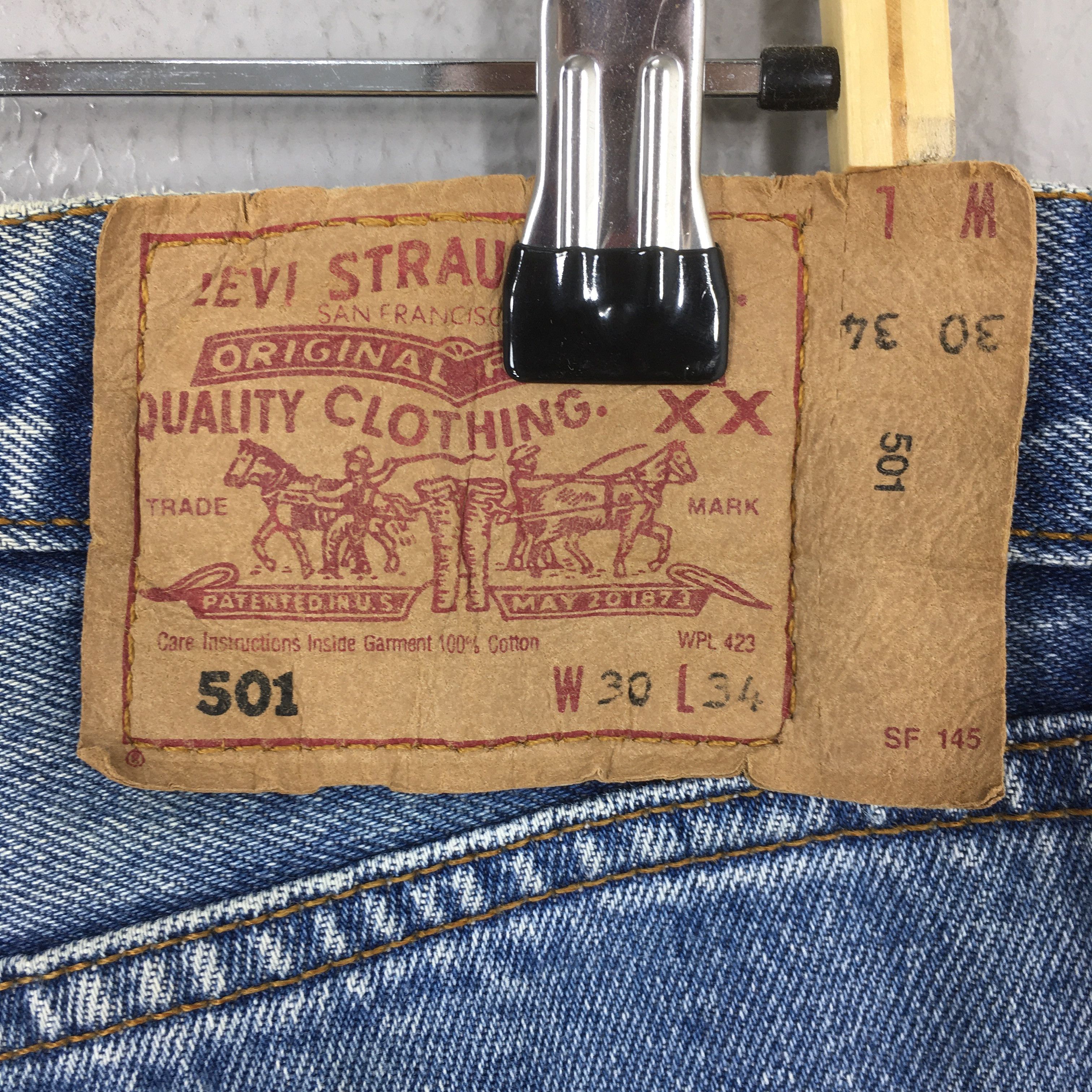 Levi's Size 28x32.5 Vintage 90s Levi's 501 Straight Cut Jeans S1906 Size 28" / US 6 / IT 42 - 10 Thumbnail
