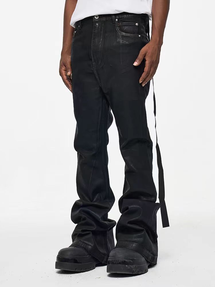 Japanese Brand × Jean High Street Coated Micro Flare Loose Jeans Size US 30 / EU 46 - 2 Thumbnail
