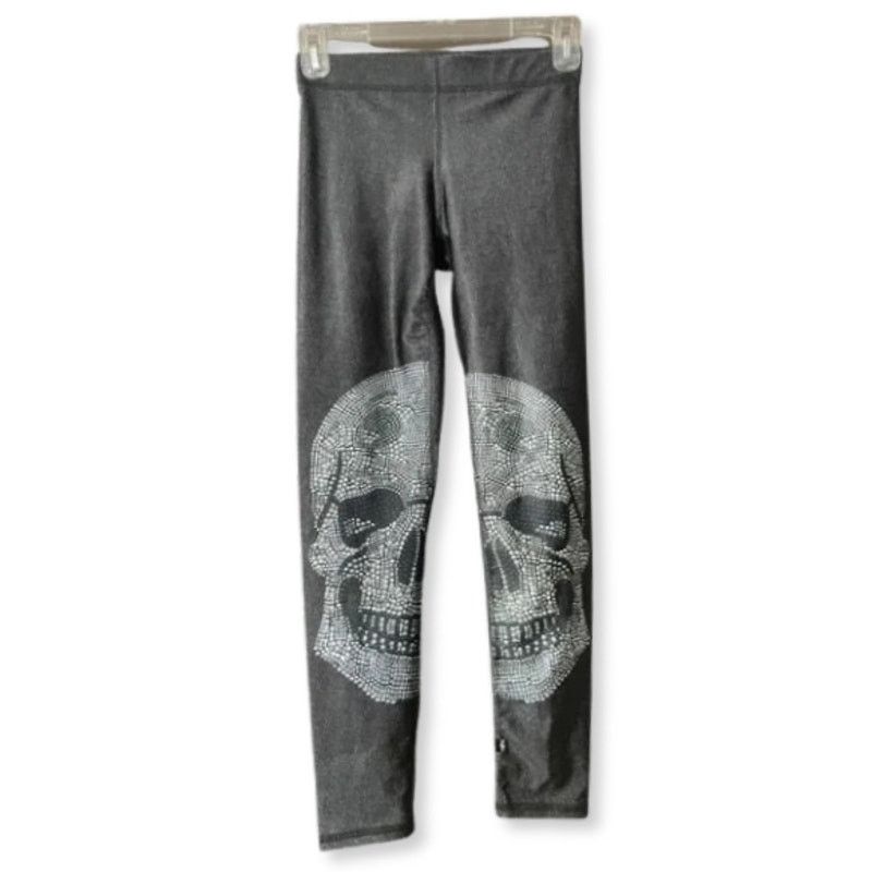 Zara Zara Terez Full Length Leggings Crystal Skull Gray Women's S Size 27" / US 4 / IT 40 - 2 Thumbnail