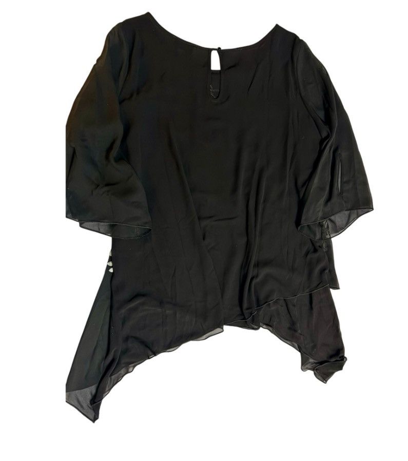Joseph Ribkoff Joseph Ribkoff Tunic Sz 18 Black Embroidered Metallic Floral Size XXL / US 16-18 / IT 52-54 - 2 Thumbnail