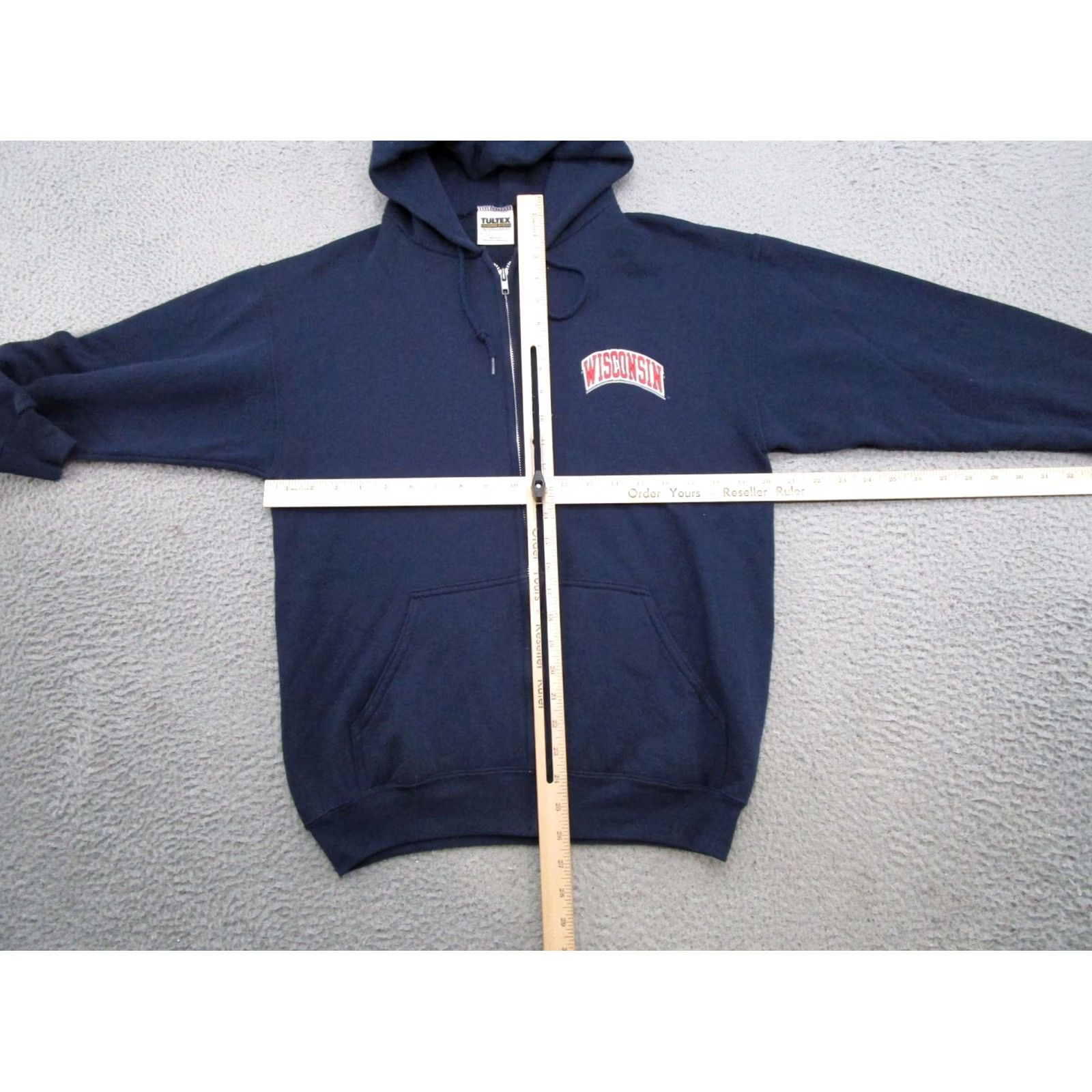 Tultex VINTAGE Wisconsin Badgers Tultex Full Zip Hoodie Mens M Blue 90s Sports Hooded Winter Fall Men Size US M / EU 48-50 / 2 - 4 Thumbnail