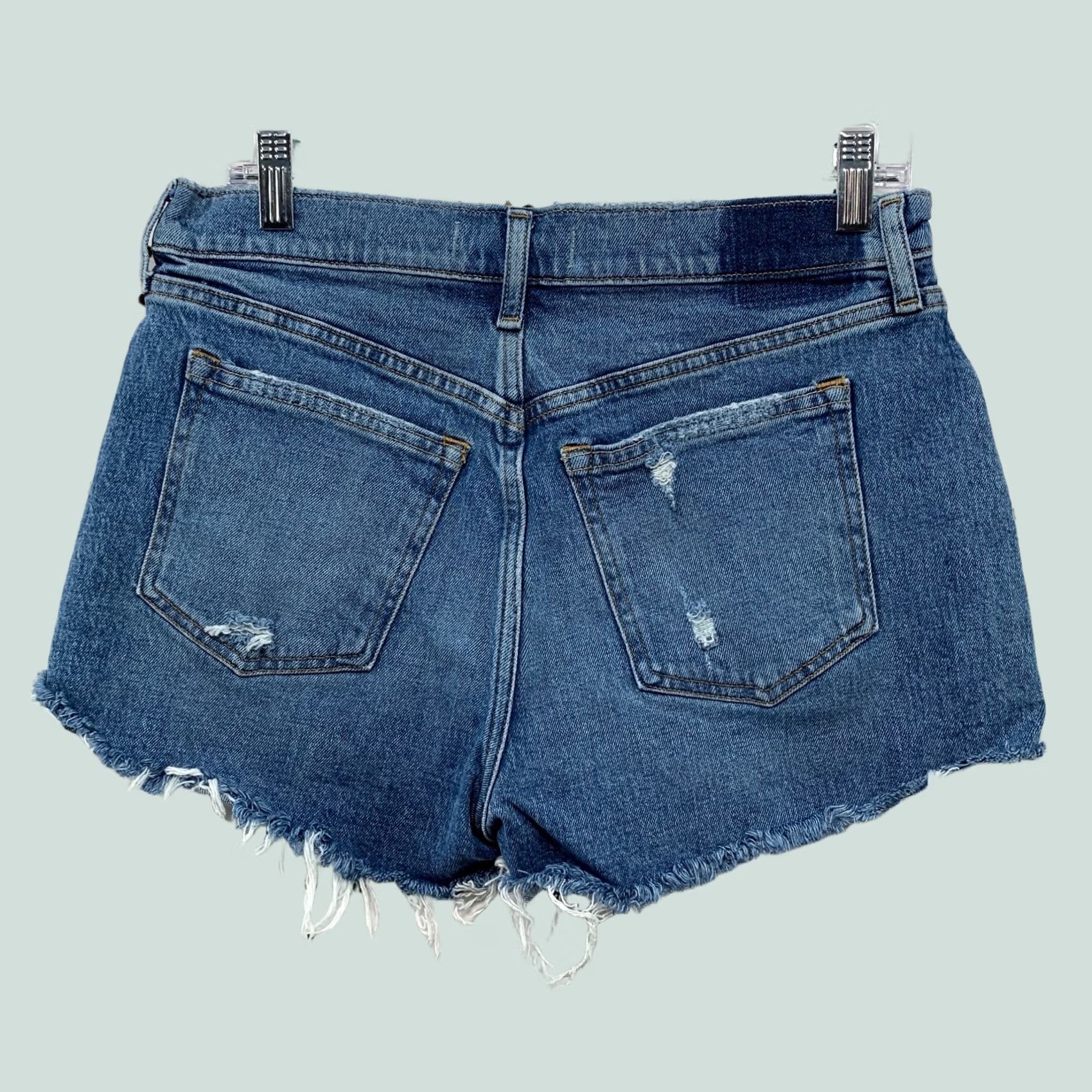 Abercrombie & Fitch Abercrombie & Fitch Denim Shorts Womens 31x2 Blue Mom Short Mid Rise DIstress 8 XS? Size 30" / US 8 / IT 44 - 1 Thumbnail