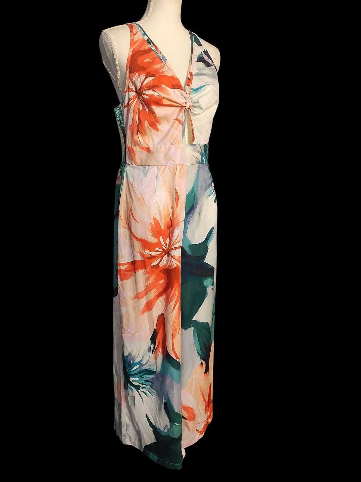 Unknown London Floral Sleeveless V-Neck Jumpsuit for Women Size ONE SIZE - 4 Thumbnail