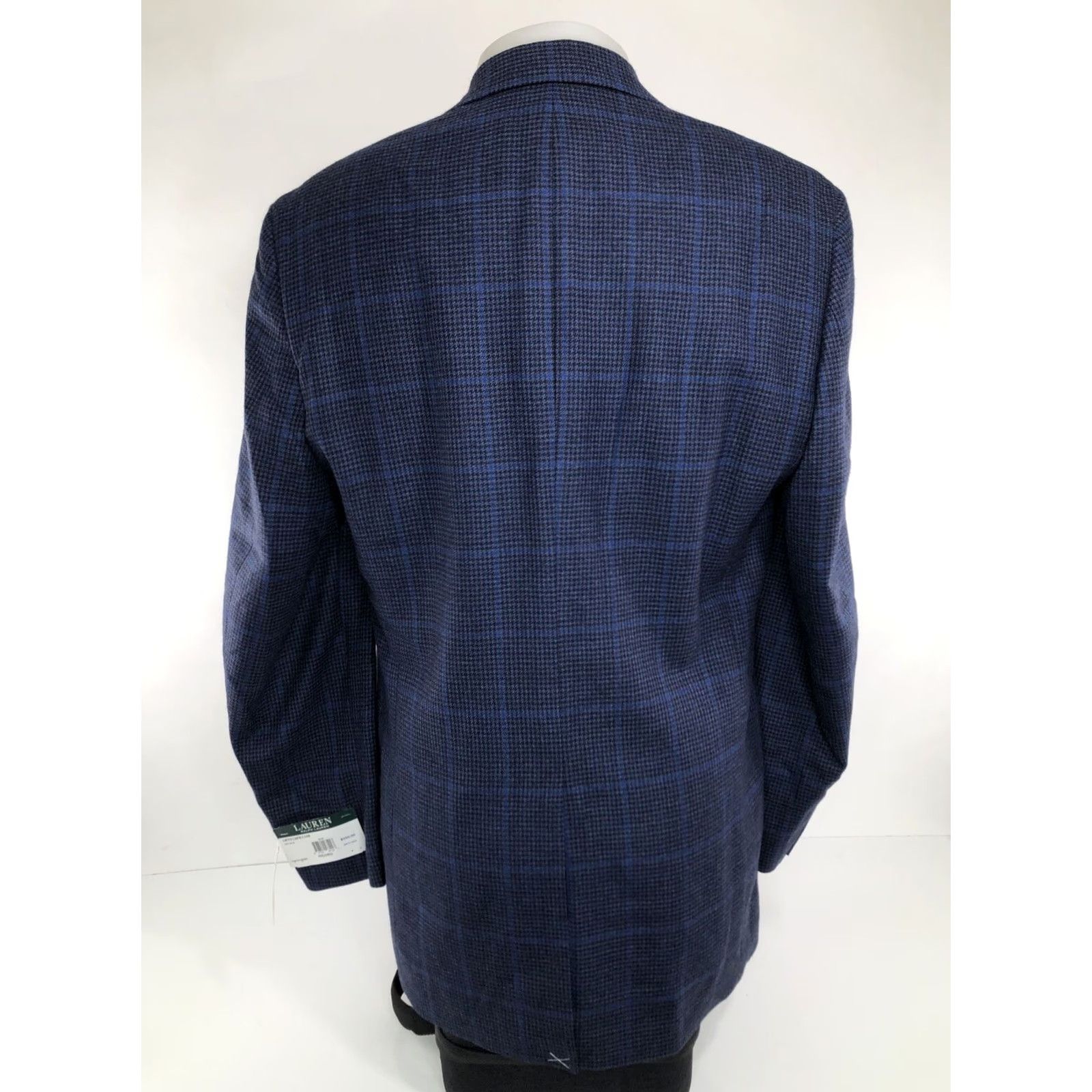 Ralph Lauren LAUREN / RALPH LAUREN Blazer Wool Plaid 40L Blue / Brown Houndstooth Big & Tall Mens Ultraflex Blazer with Tag Size 40R - 6 Thumbnail