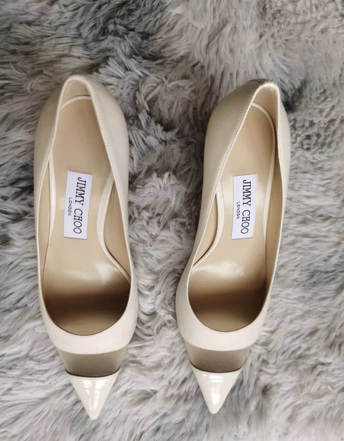 Jimmy Choo Jimmy Choo mesh panel off-white high heels Size US 6 / IT 36 - 2 Thumbnail