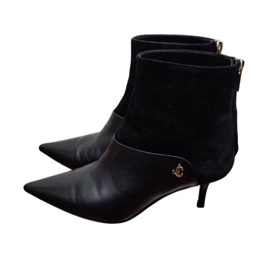 Jimmy Choo Jimmy Choo Black Suede/Leather Ankle Booties Women's Size US 4.5 / IT 34.5 - 7 Thumbnail