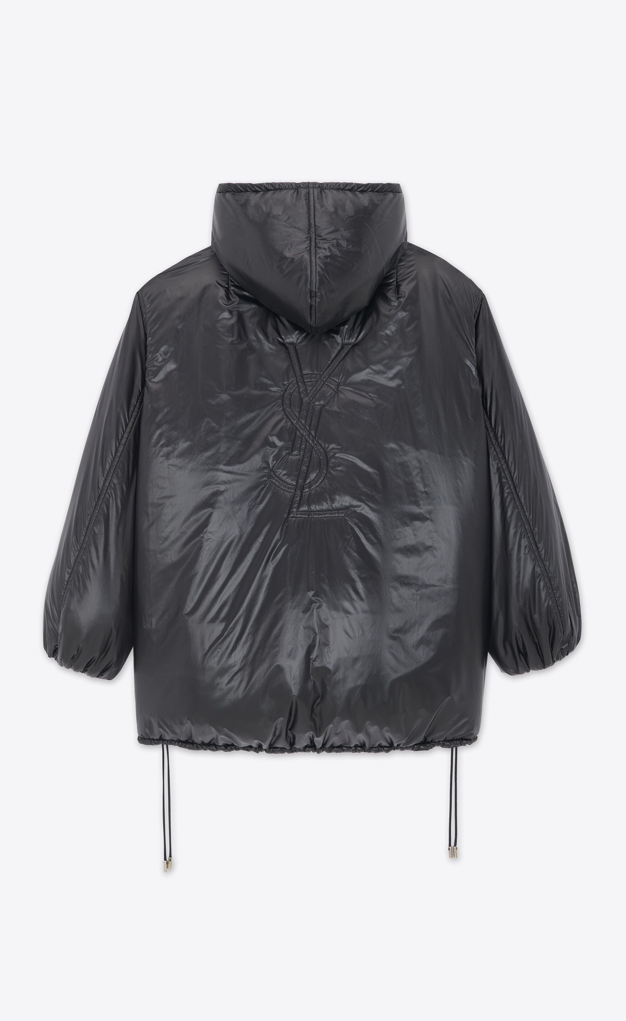 Saint Laurent Paris o1s1wg110425 758264 Cassandre Anorak in Nylon Jacket Black Size US L / EU 52-54 / 3 - 2 Thumbnail