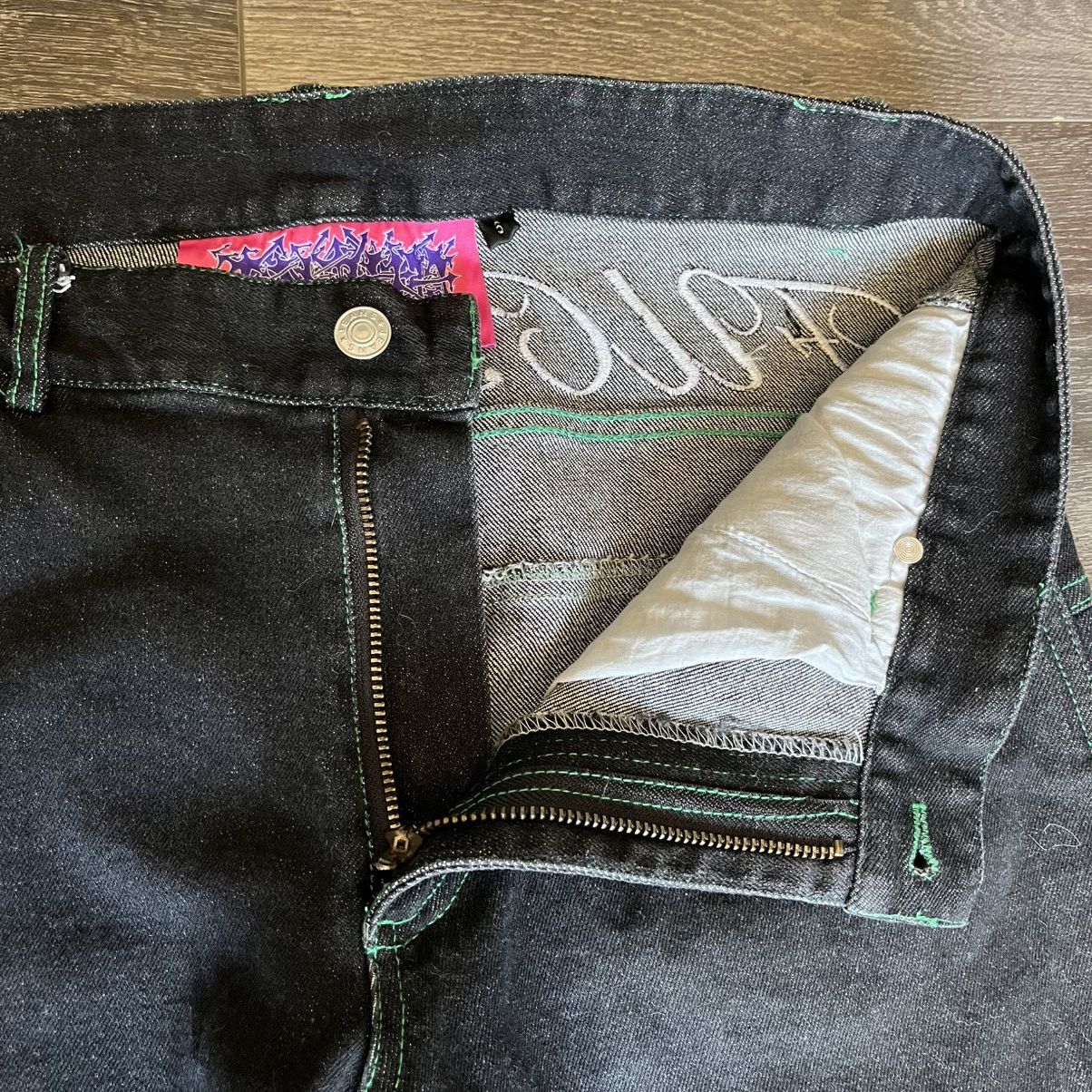 Haunted Starbucks Haunted Starbucks Fuck You Baggy Denim Jeans Green Sz Small Size US 32 / EU 48 - 7 Thumbnail
