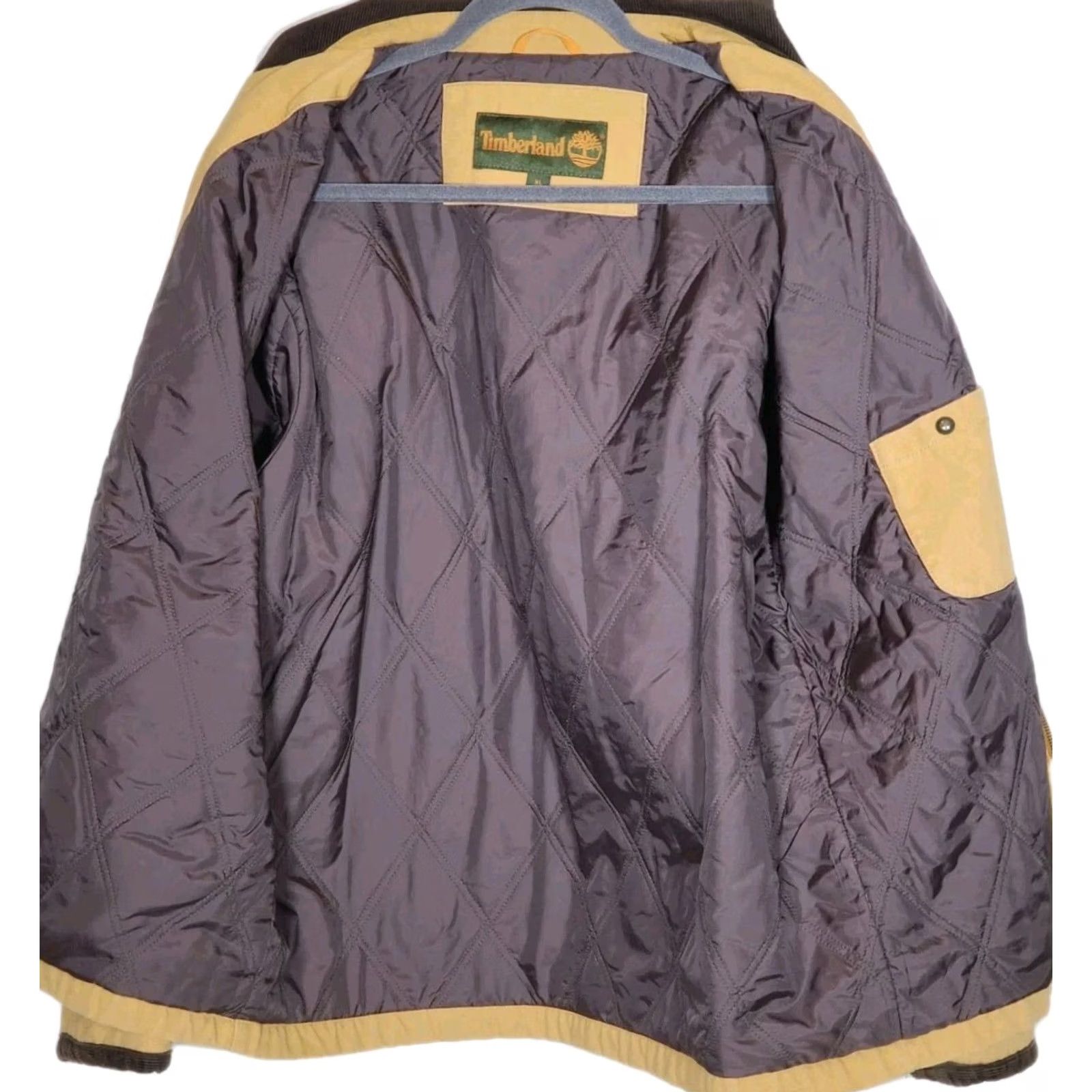 Timberland VINTAGE Timberland Washed Canvas Bomber Field Jacket Wheat Brown Corduroy Trim Men's XL Jacket Size US XL / EU 56 / 4 - 3 Thumbnail