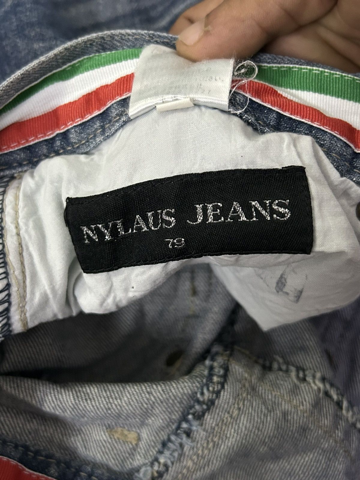 GOSTAR DE FUGA Nylaus Y2K Distressed Baggy Studded Heavy Washed Whisker Size US 30 / EU 46 - 20 Thumbnail
