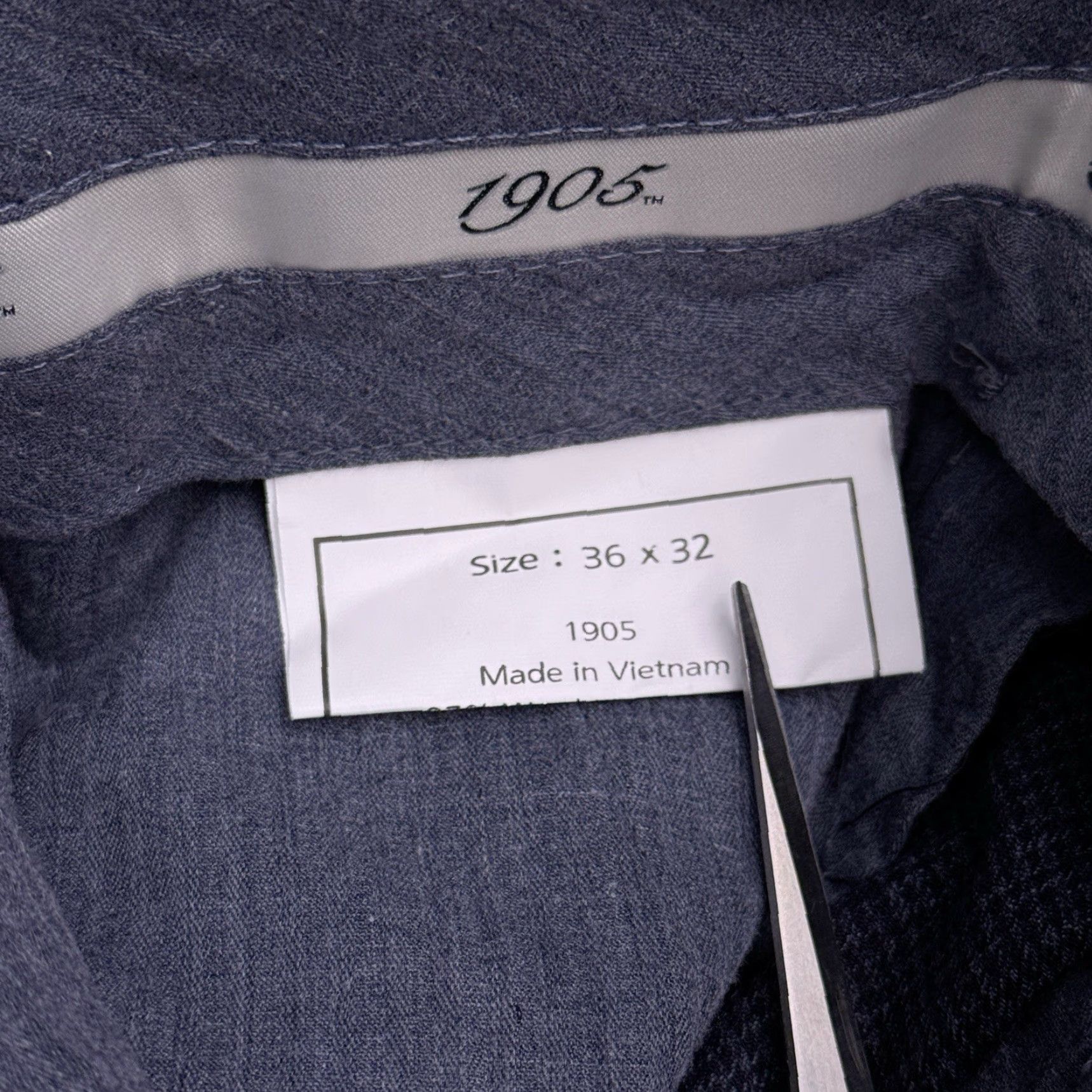 Jos. A. Bank Jos A Bank Dress Pants Mens 36x32 Blue Houndstooth Stretch Slim Straight Flat Front Wool Elastane Zip Dry Clean Only NWT Size US 36 / EU 52 - 6 Thumbnail