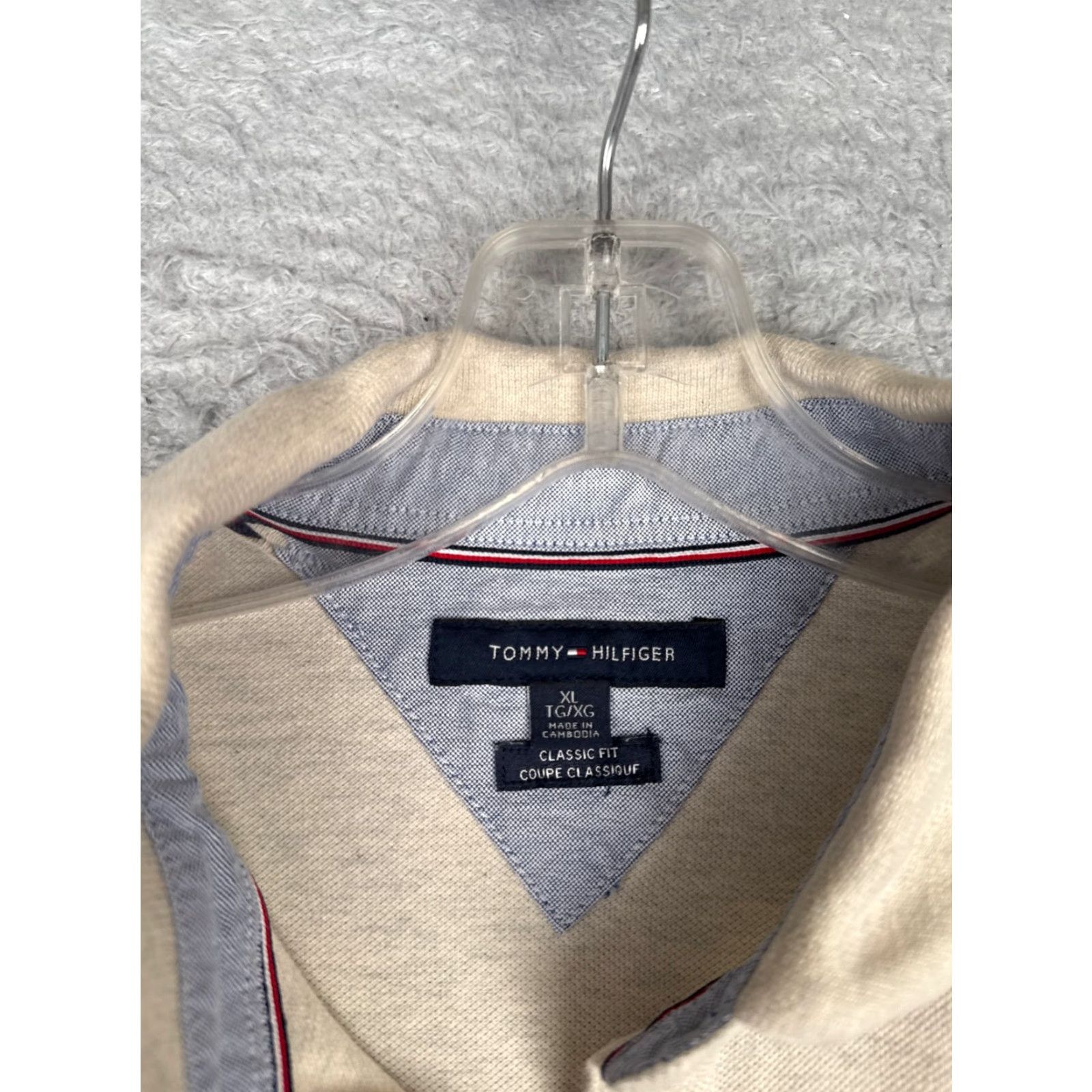 Tommy Hilfiger Tommy Hilfiger Shirt Extra Large Beige Classic Fit Cotton Golfer Men Size US XL / EU 56 / 4 - 7 Thumbnail
