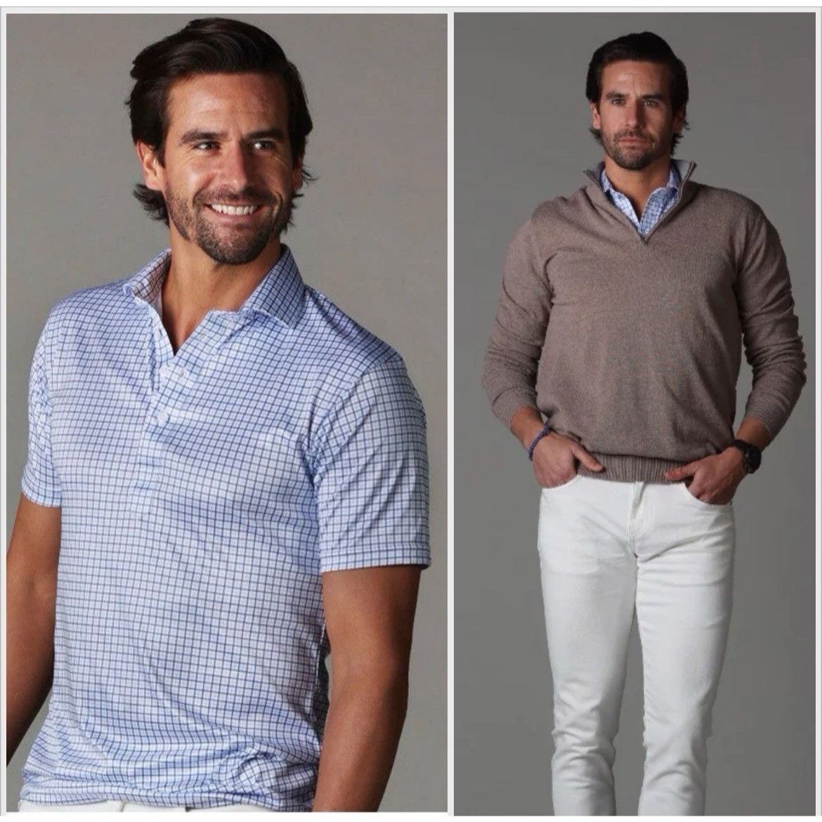Other Collars & Co. Blue Dress Polo Sz M Performance 4-Way Stretch Size US M / EU 48-50 / 2 - 1 Thumbnail