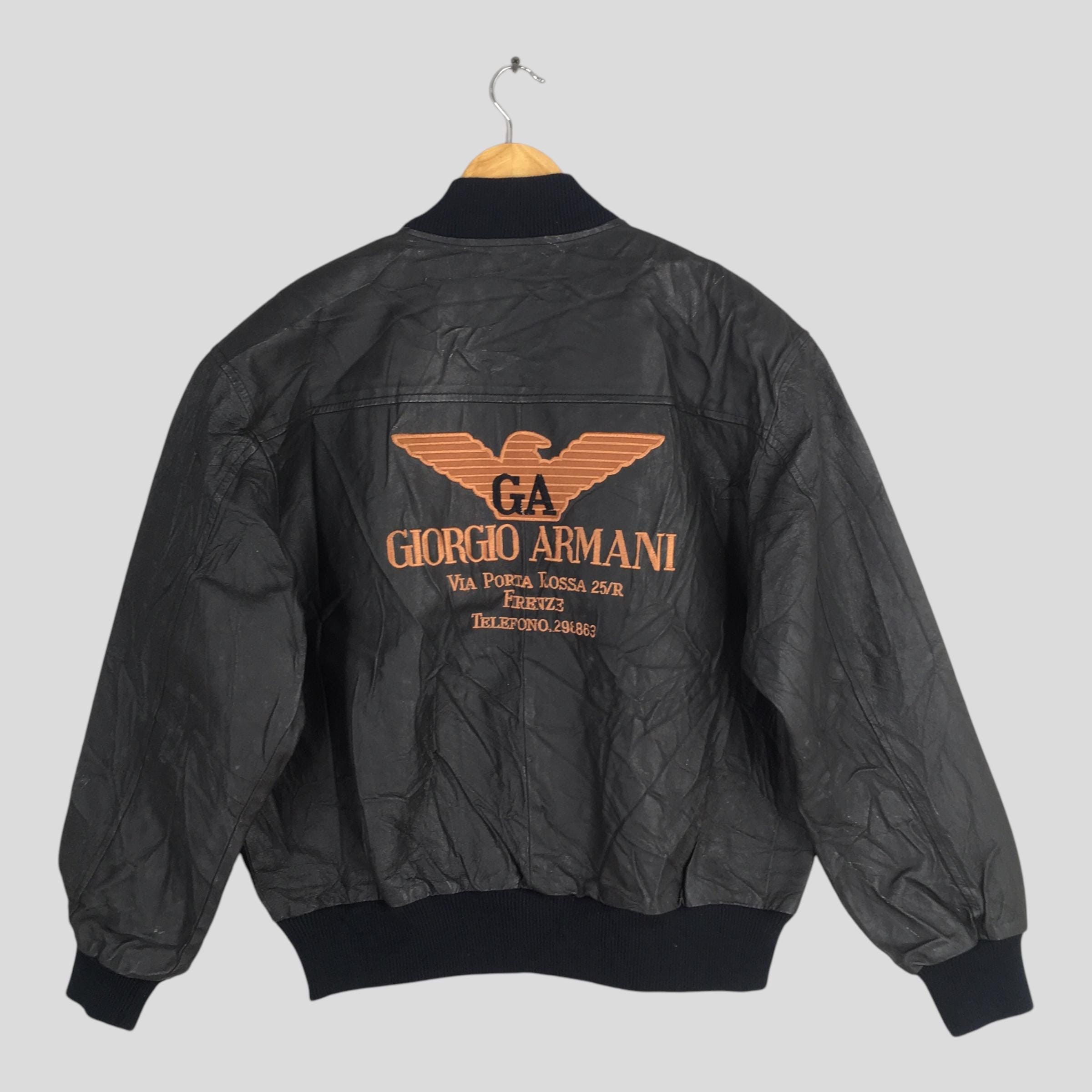 Armani 1990's GA Giorgio Armani Jeans Leather Black Jacket Large Size US L / EU 52-54 / 3 - 7 Thumbnail