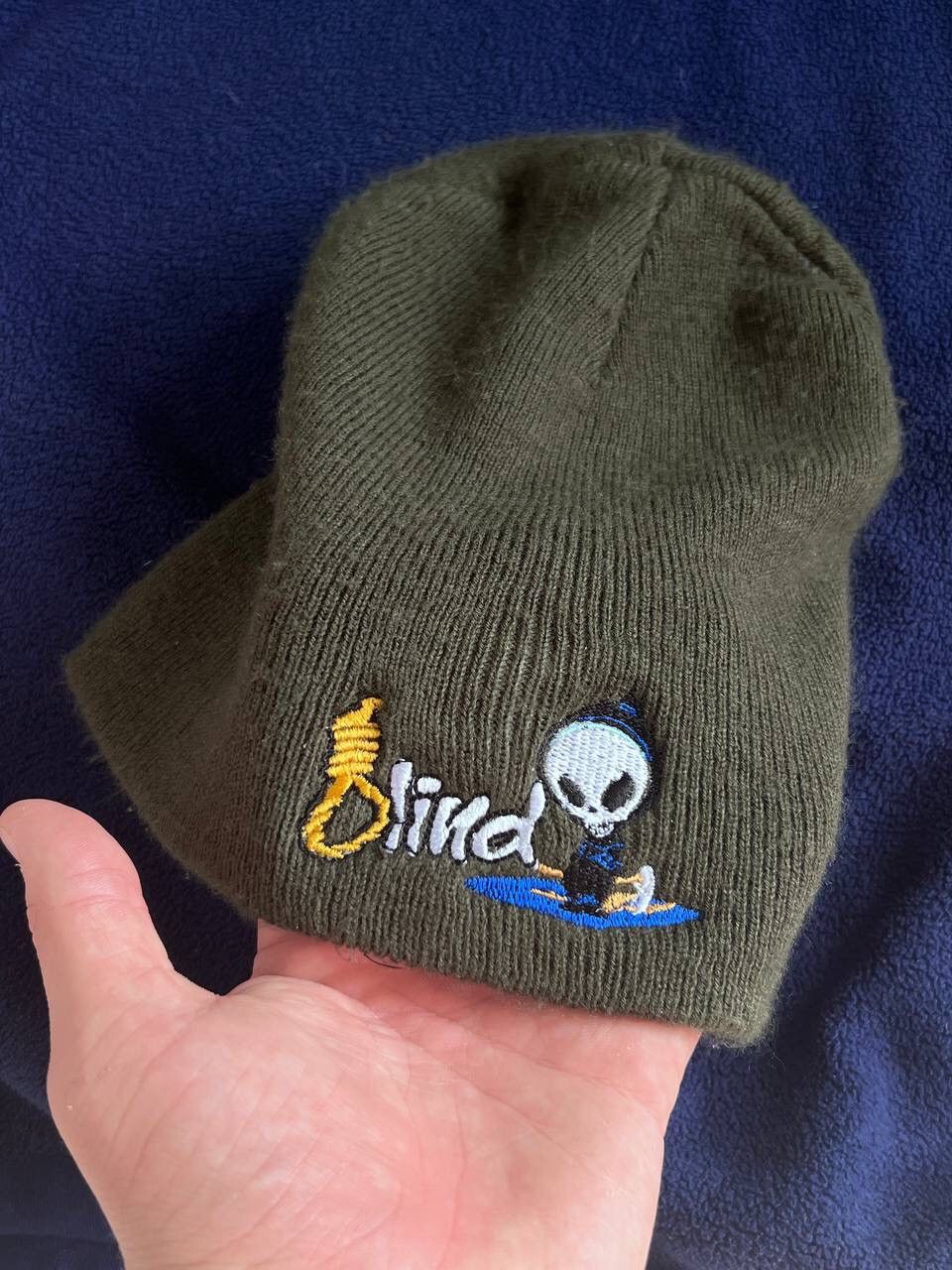 Girl Skateboards Vintage 90s Blind Skateboarding Hat Beanie Khaki Grailed