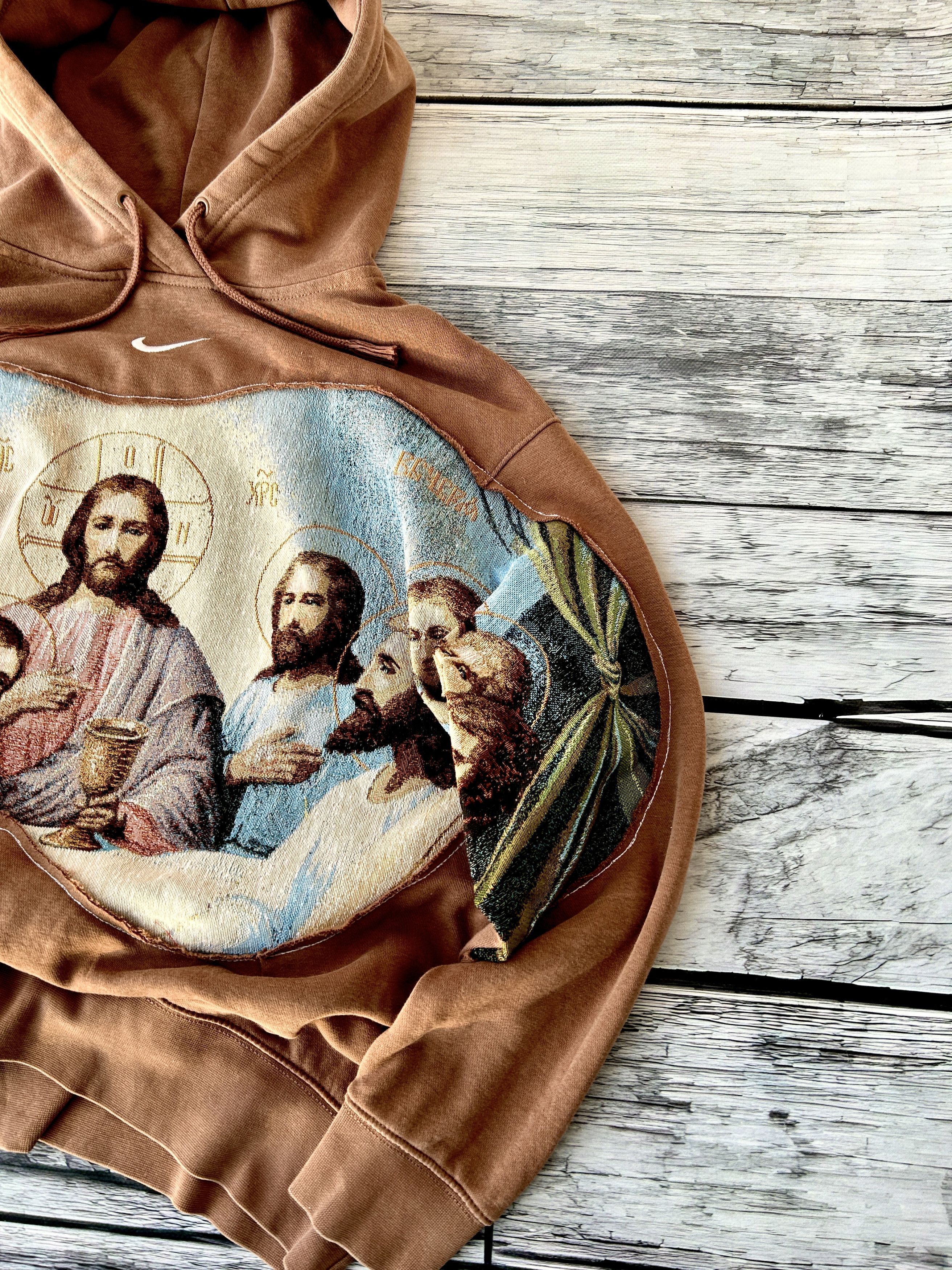 Nike Vintage Japanese Jesus Nike Big Logo Centre Hoodie 90s Size US M / EU 48-50 / 2 - 9 Thumbnail