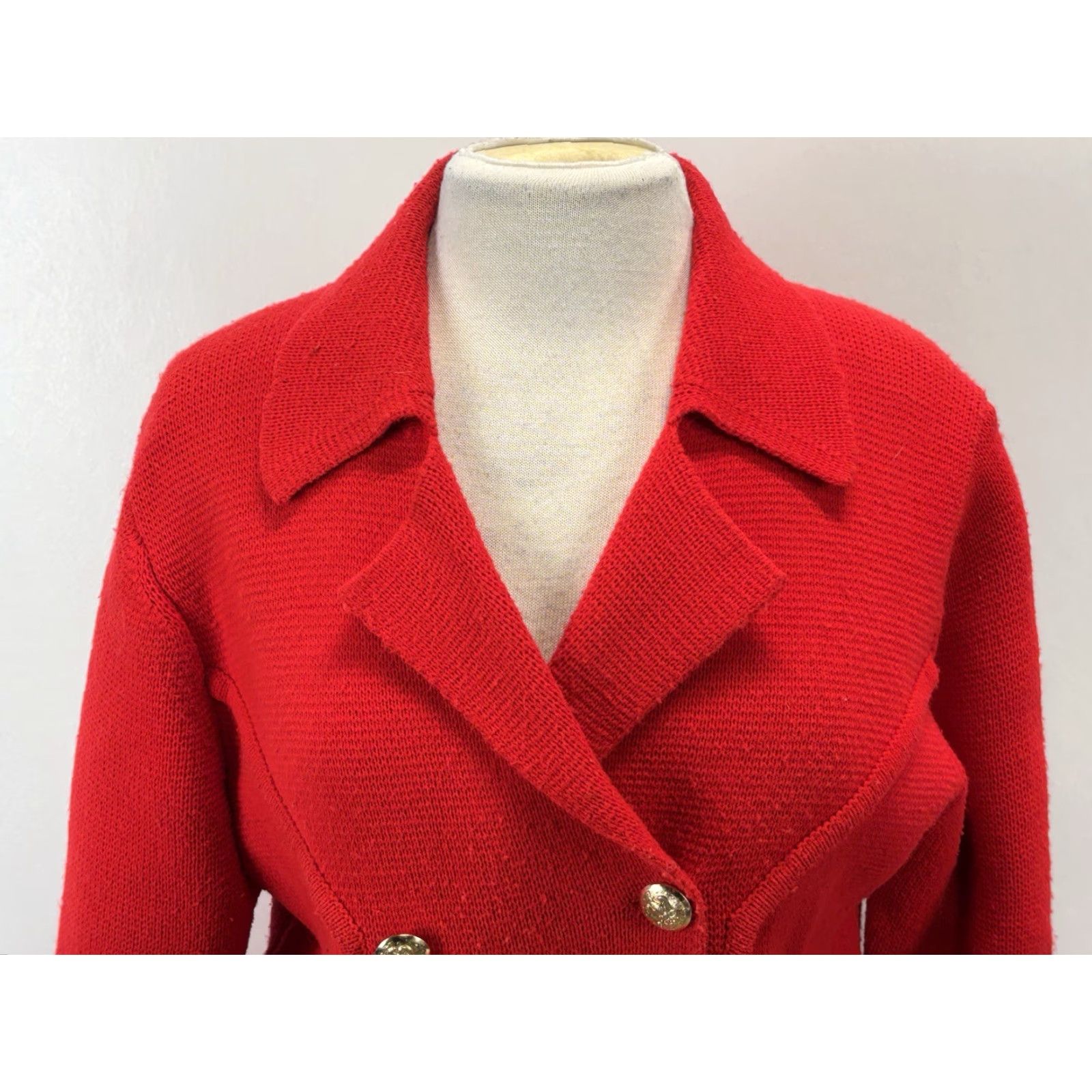 Doublet VINTAGE Lilly Of California Cardigan Knit Sweater Blazer Large Red Women Size L / US 10 / IT 46 - 5 Thumbnail