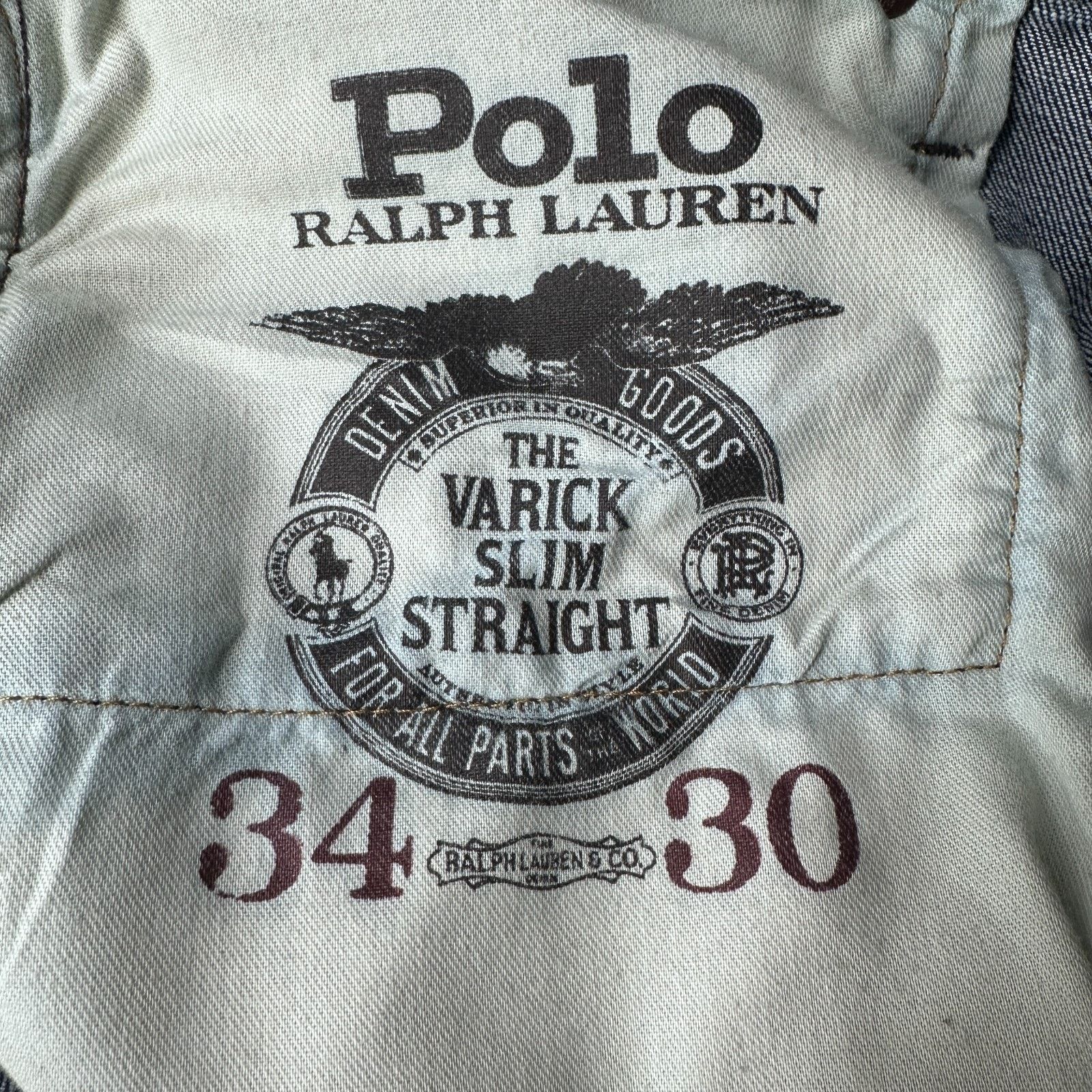 Polo Ralph Lauren Polo Ralph Lauren The Varick Straight Jeans Mens 34x30 Blue Size US 34 / EU 50 - 7 Thumbnail