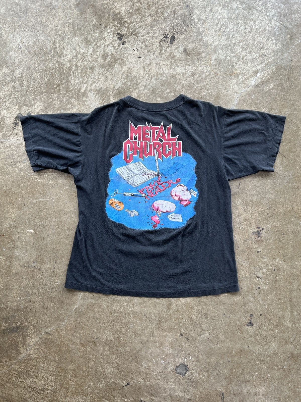 Band Tees Vintage 1989 Metal Church Fake Healer Tee Large Size US L / EU 52-54 / 3 - 5 Thumbnail