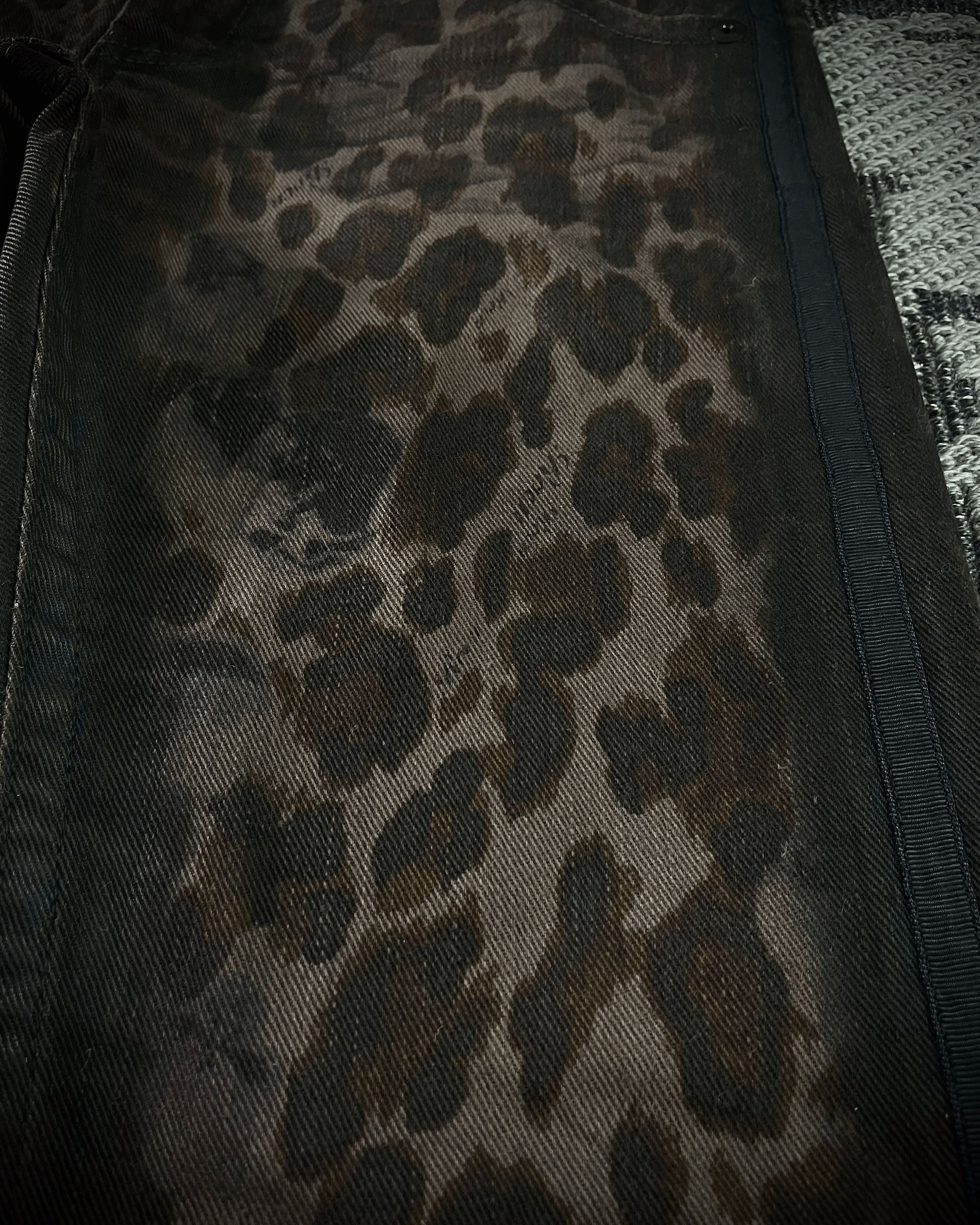 Roen Roen Leopard Waxed Jeans Size US 33 - 7 Thumbnail