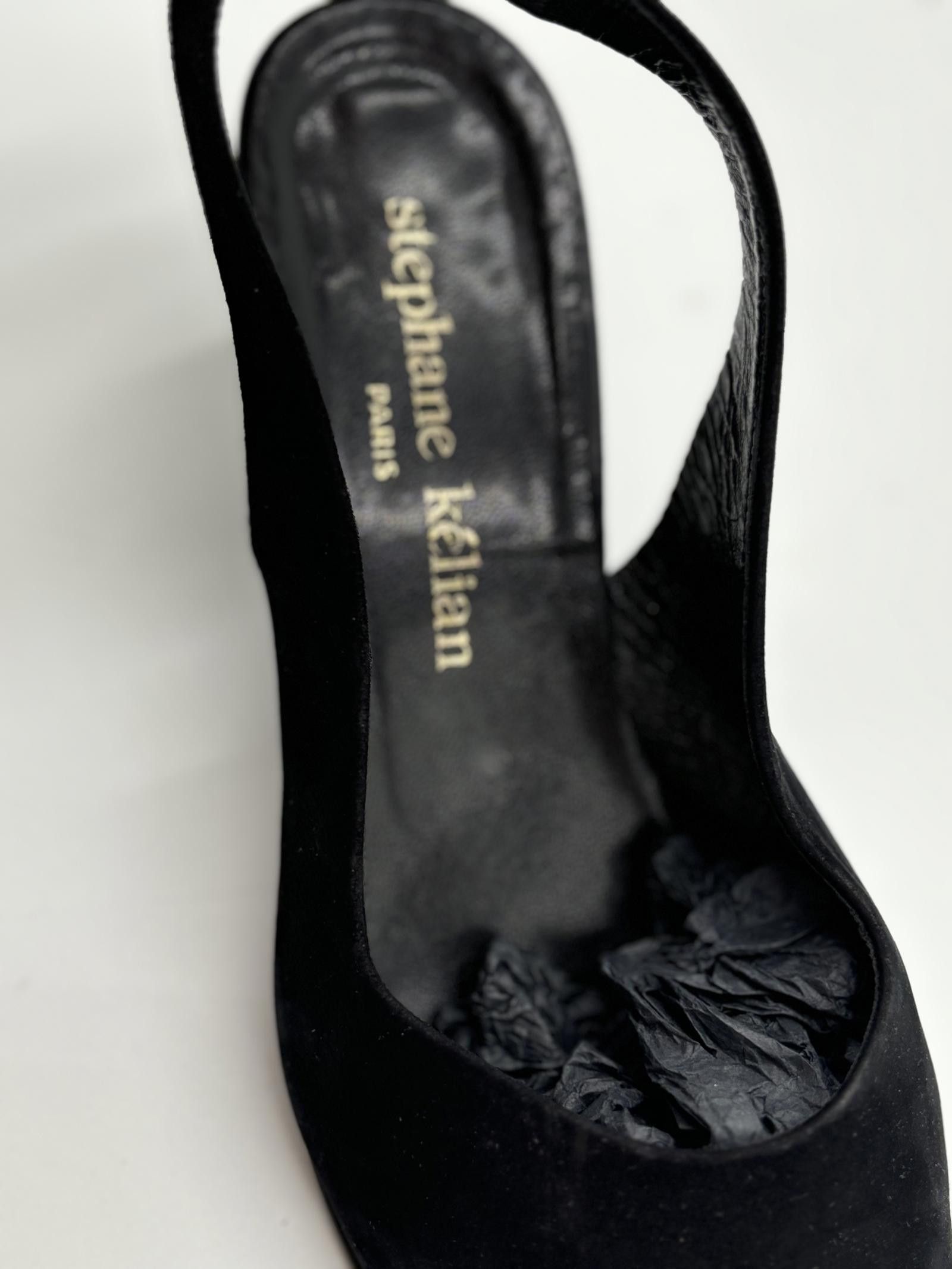 Designer STEPHANE KELIAN Black Suede Heels Size 7.5 Size US 7.5 / IT 37.5 - 4 Thumbnail
