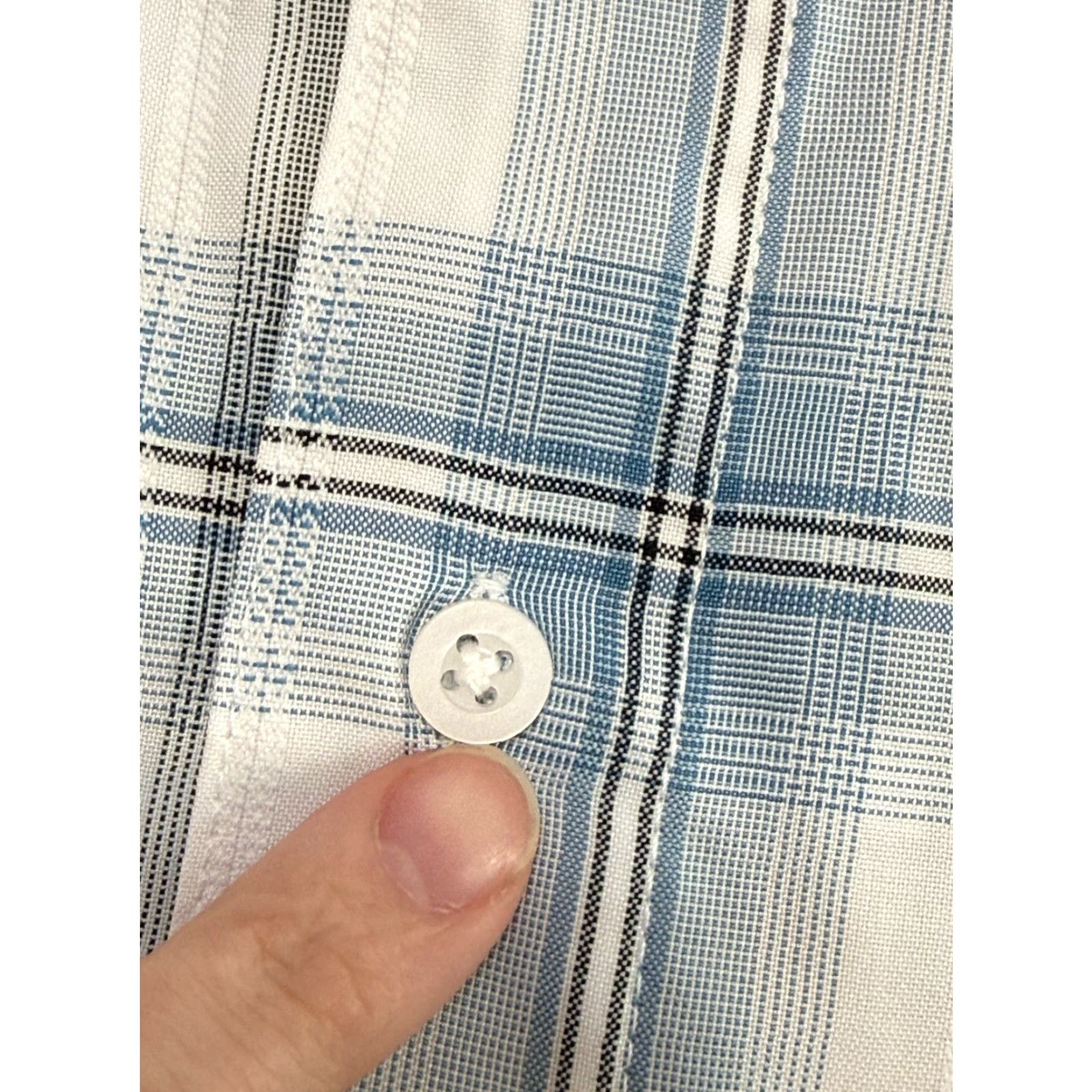 George George Shirt Mens Large Blue White Black Plaid Short Sleeve Button Up Shirt Size US L / EU 52-54 / 3 - 5 Thumbnail