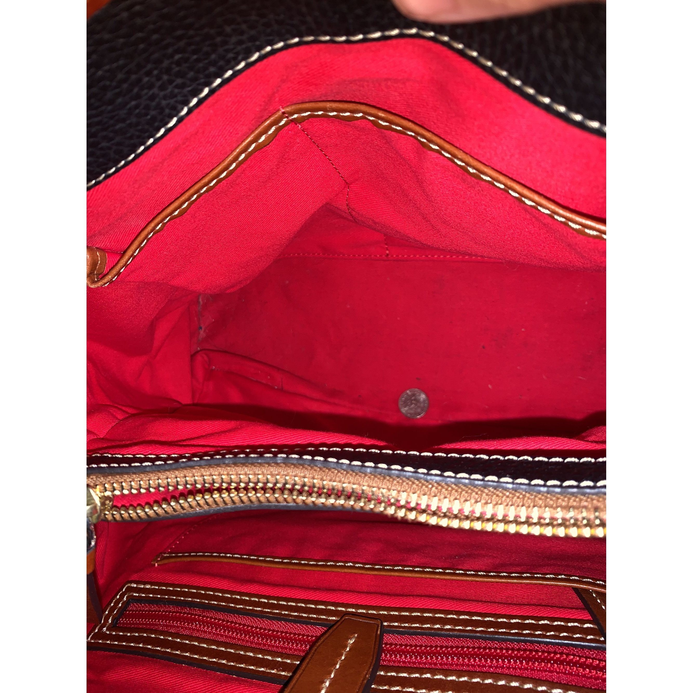 Vintage Dooney & Bourke Perry Satchel Turnlock Closure Black Leather Size ONE SIZE - 4 Thumbnail