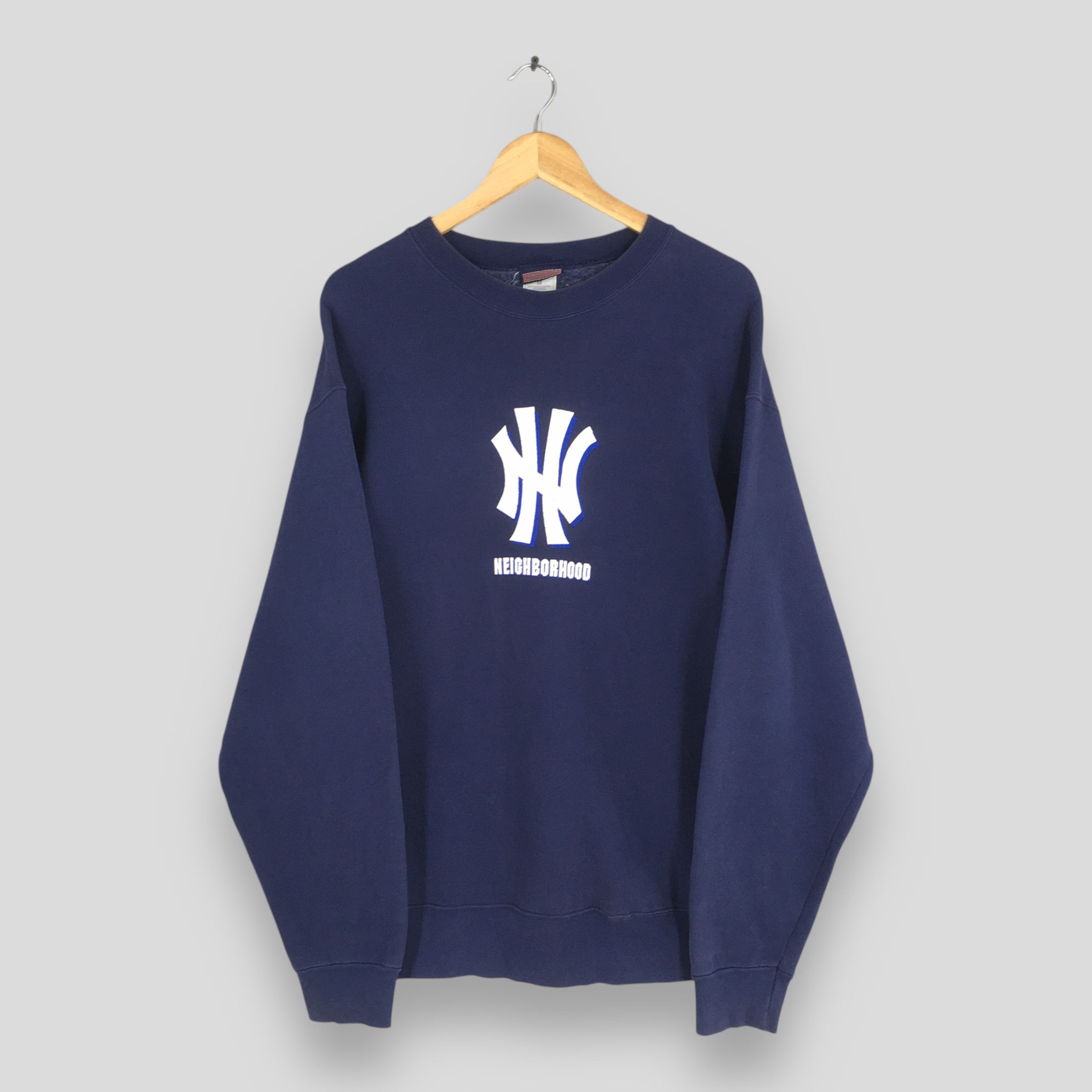 Japanese Brand × Neighborhood × Vintage Vintage 90s Neighborhood Japan Blue Sweatshirt Large Size US L / EU 52-54 / 3 - 1 Thumbnail