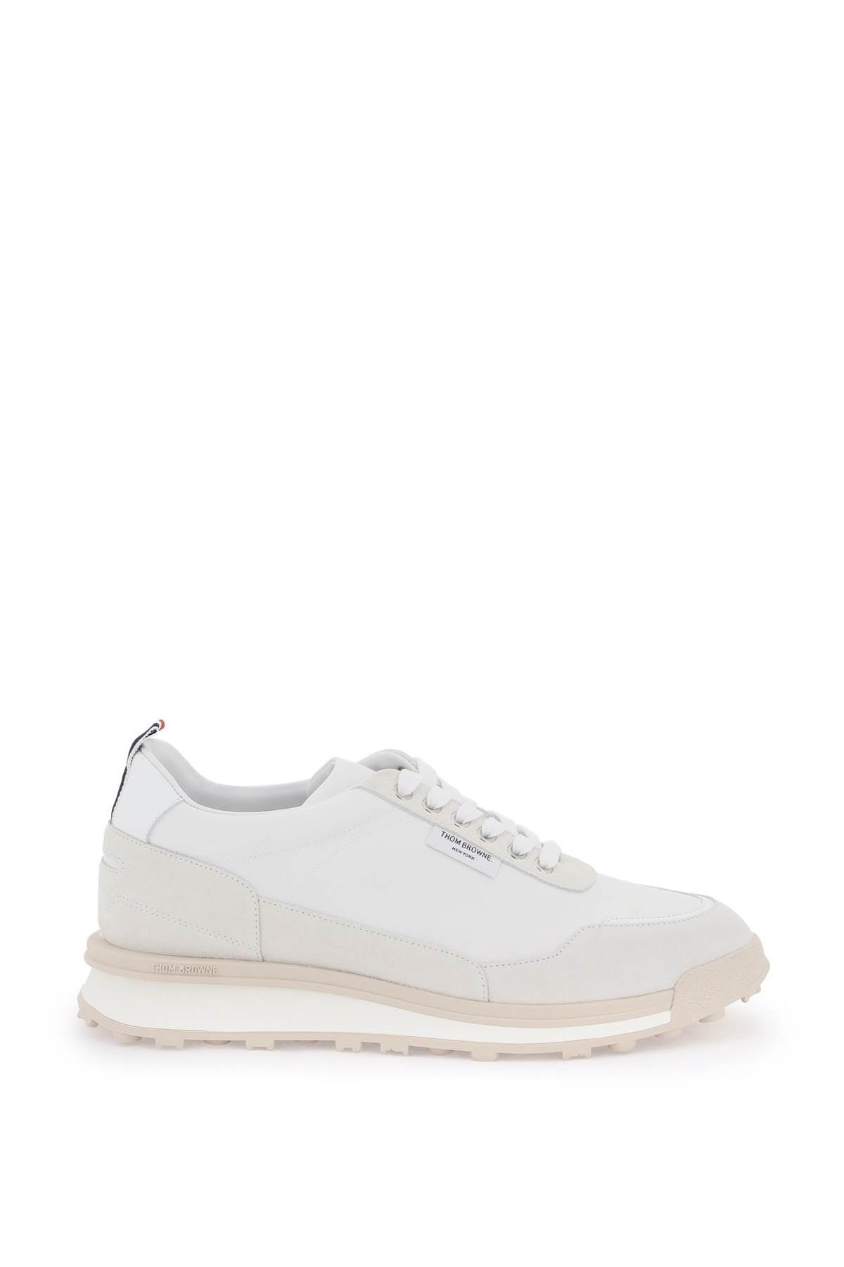 image of Thom Browne Alumni Trainer Sneakers in Tonal White Fun Mix, Men's (Size 6)