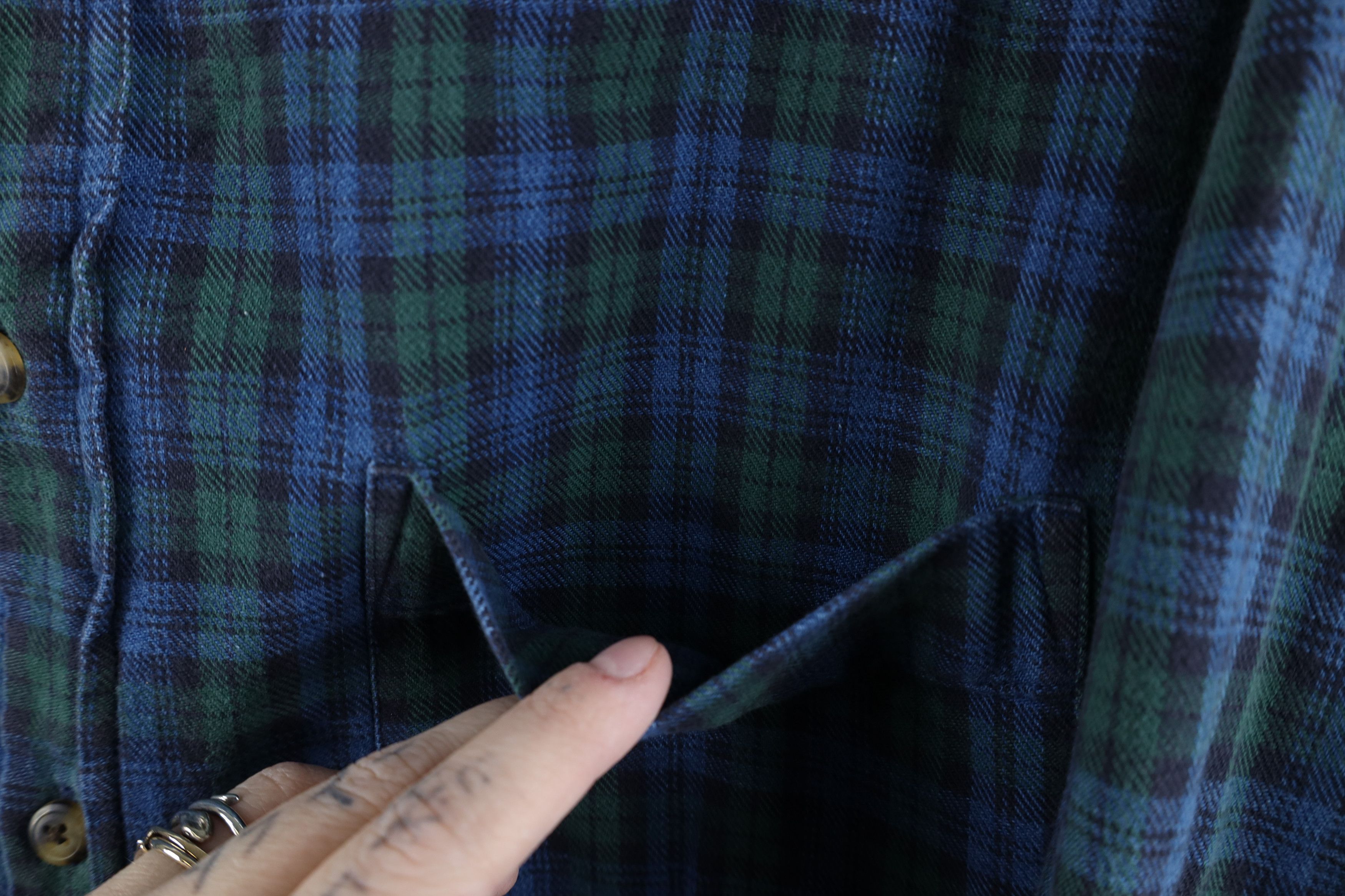 Vintage Vintage 90s Streetwear Denim Band Collar Button Shirt Size US M / EU 48-50 / 2 - 5 Thumbnail