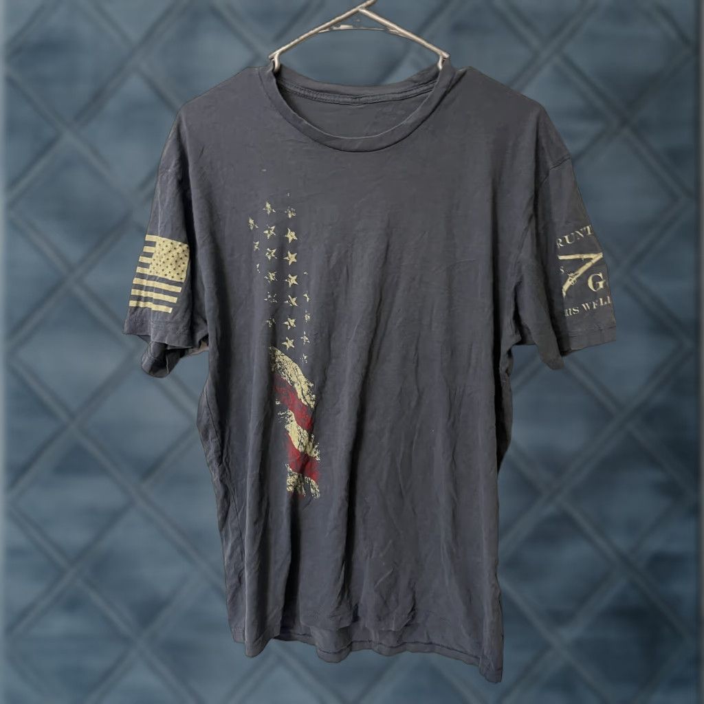 Vintage Grunt Style T-shirt Mens Medium Blue Short Sleeve Military Graphic Tee Size US M / EU 48-50 / 2 - 1 Thumbnail