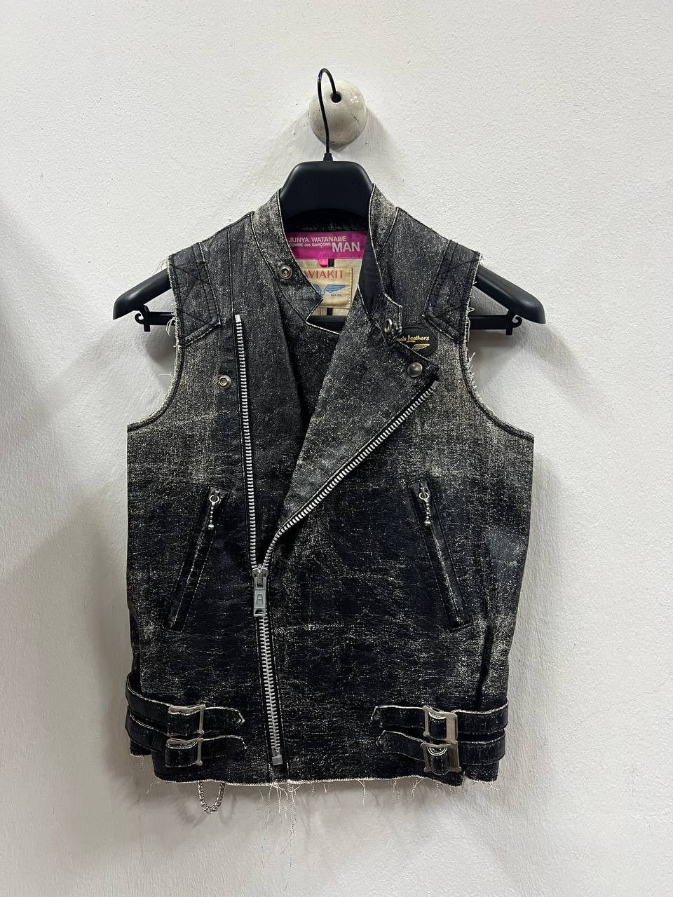 SS03 Junya Watanabe Man X Lewis Leathers Waxed Denim Vest