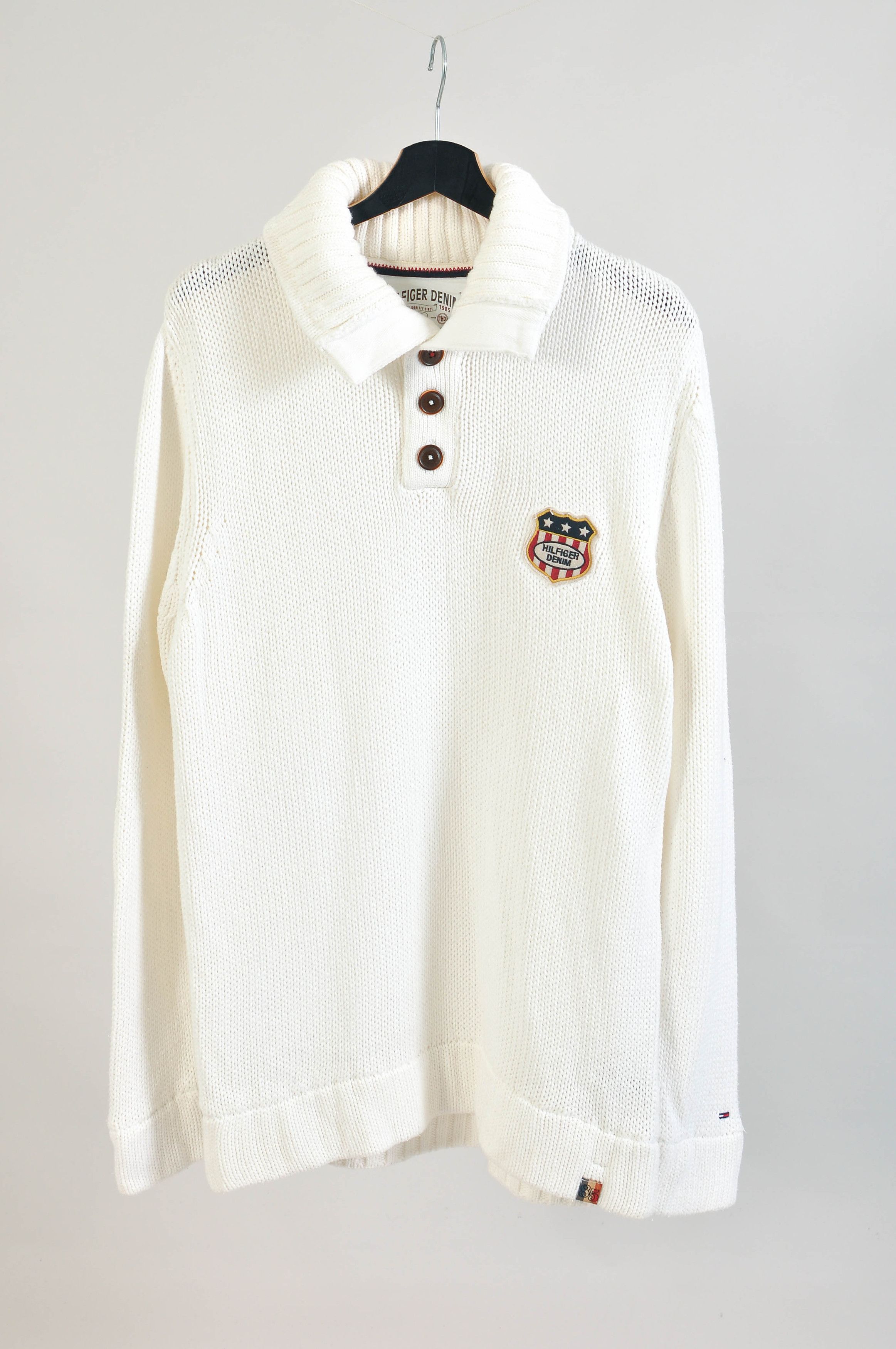 Vintage 00s Hilfiger Denim White Jumper