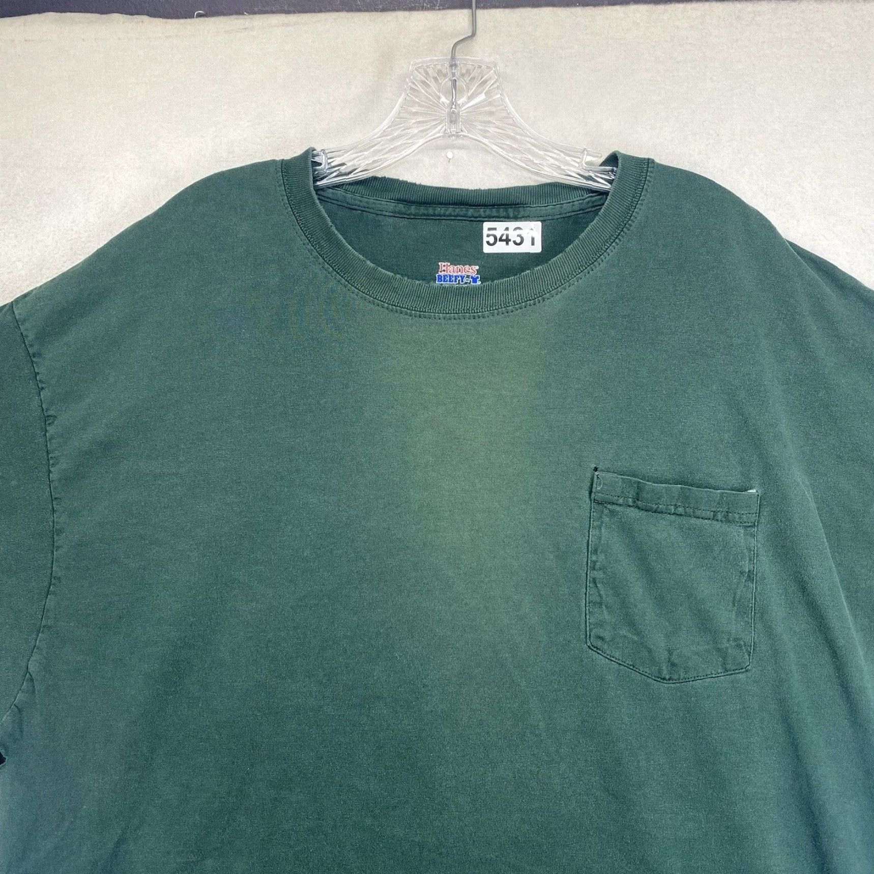 Hanes VINTAGE Hanes Beefy T Shirt Men XL Green 90s Grunge Y2K Short Sleeve Crew Neck Cotton Size US XL / EU 56 / 4 - 3 Thumbnail