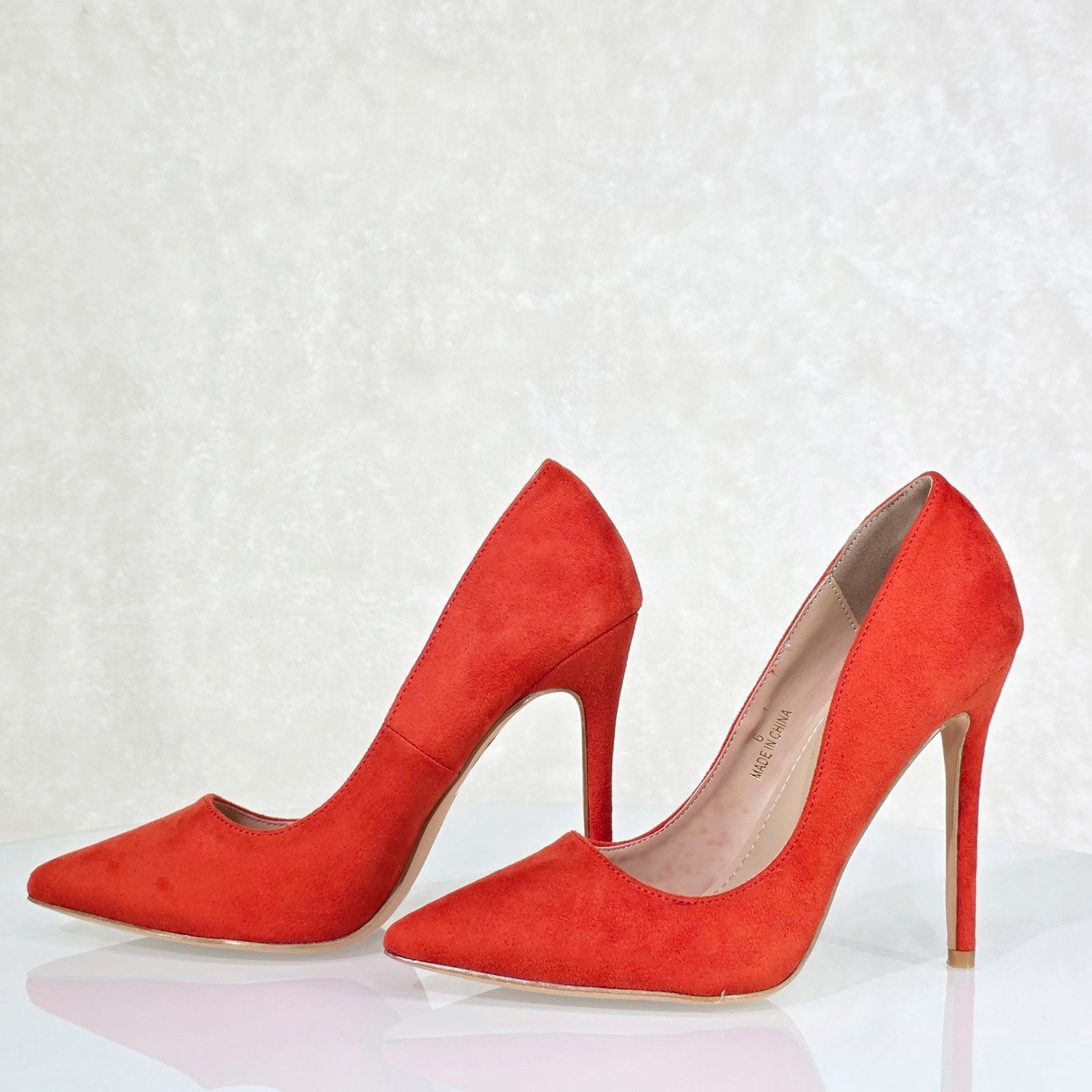 Other Lynn Dark Orange FX Suede High Heel Shoes Pointy Toe Pumps ( Size US 7.5 / IT 37.5 - 1 Thumbnail