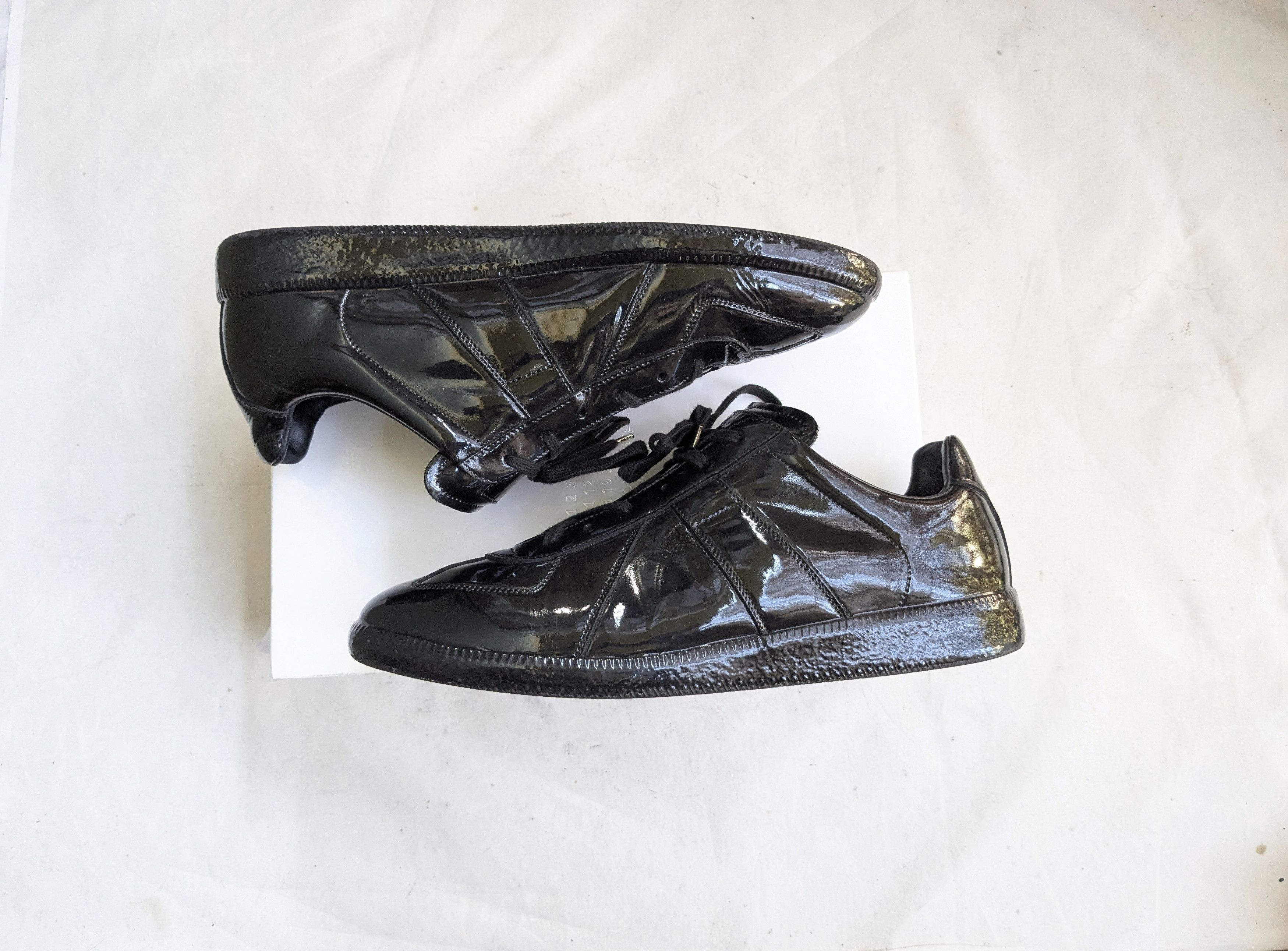 Maison Margiela Replica Sneakers 13 46 Black Patent Leather
