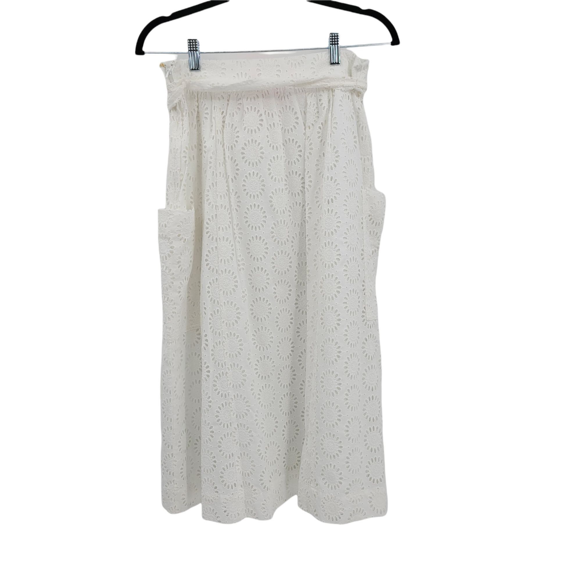 Lilly Pulitzer Lilly Pulitzer Eyelet Lace Midi Skirt Sz 6 White Prairie Pea Size 28" / US 6 / IT 42 - 7 Thumbnail