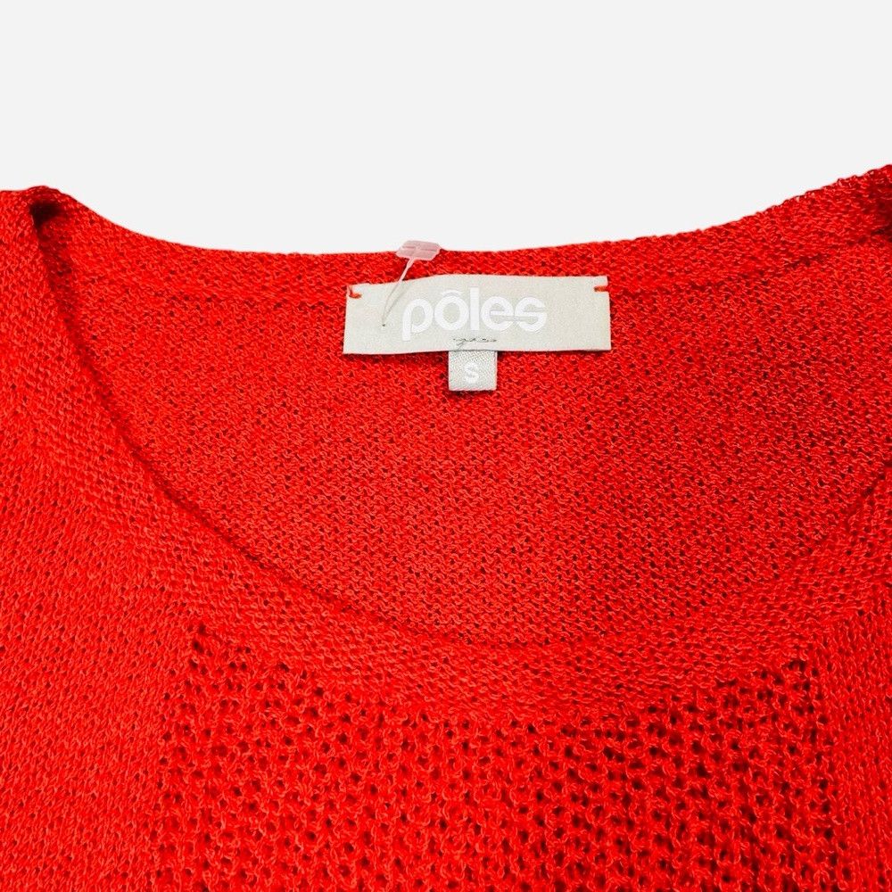 Other Pôles Paris Red Viscose Long Sleeve Knit Sweater Made In Fr Size S / US 4 / IT 40 - 6 Thumbnail