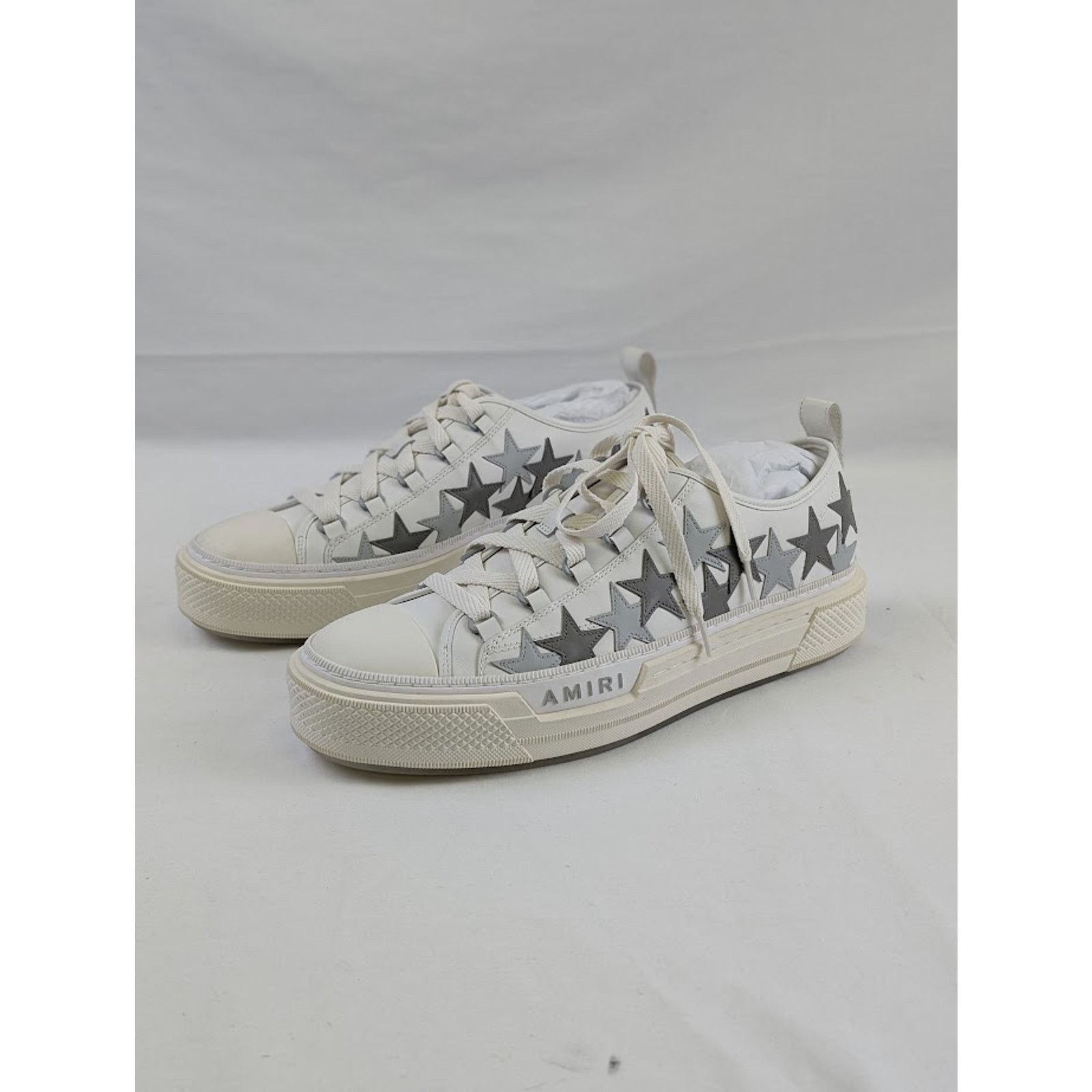 Amiri o1rshd1 Stars Court Low-Top Sneakers in White/Grey Size US 14 / EU 47 - 9 Thumbnail