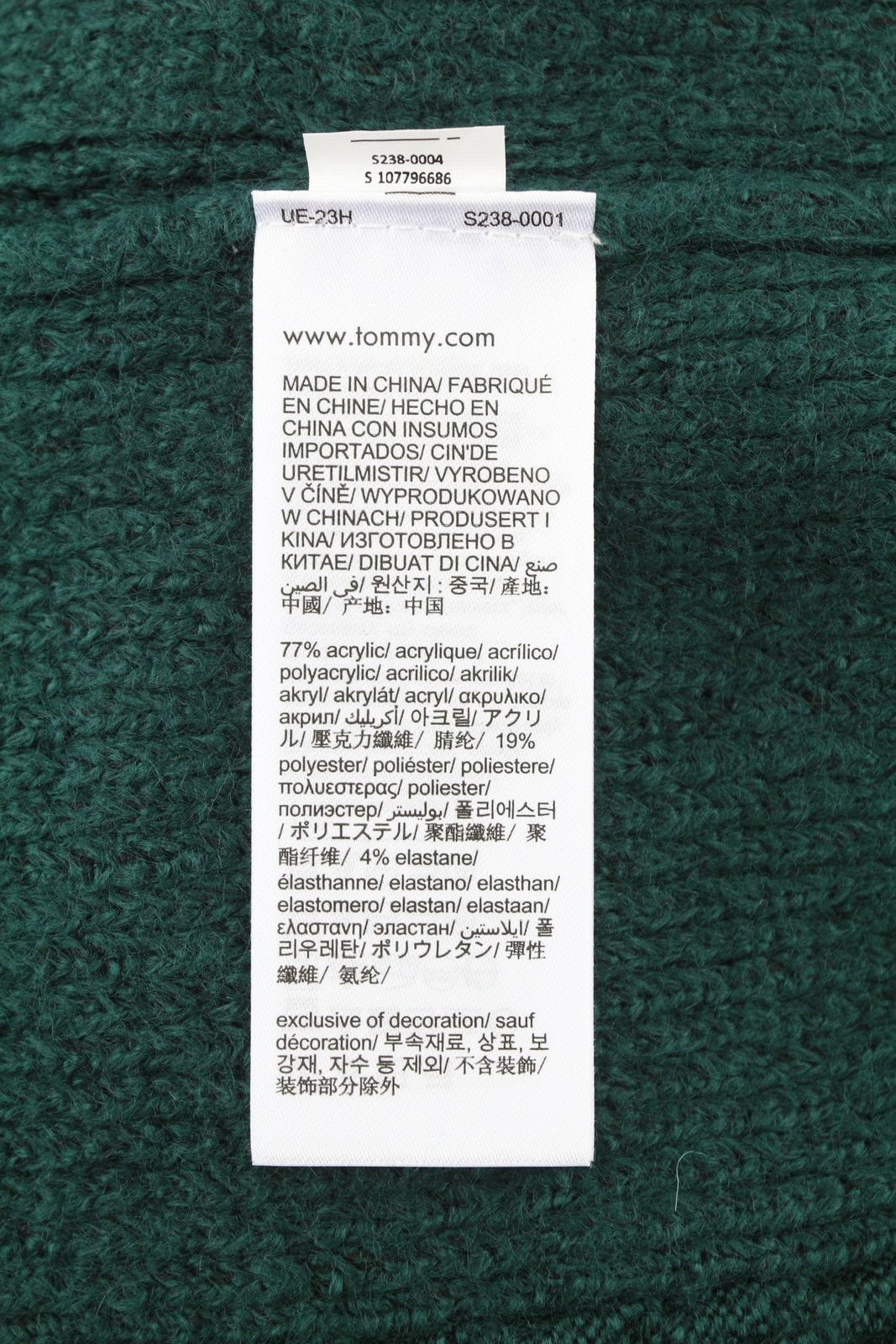 Tommy Hilfiger SLIM CABLE KNIT L Green Stretch Jumper 87383 Size US L / EU 52-54 / 3 - 8 Thumbnail