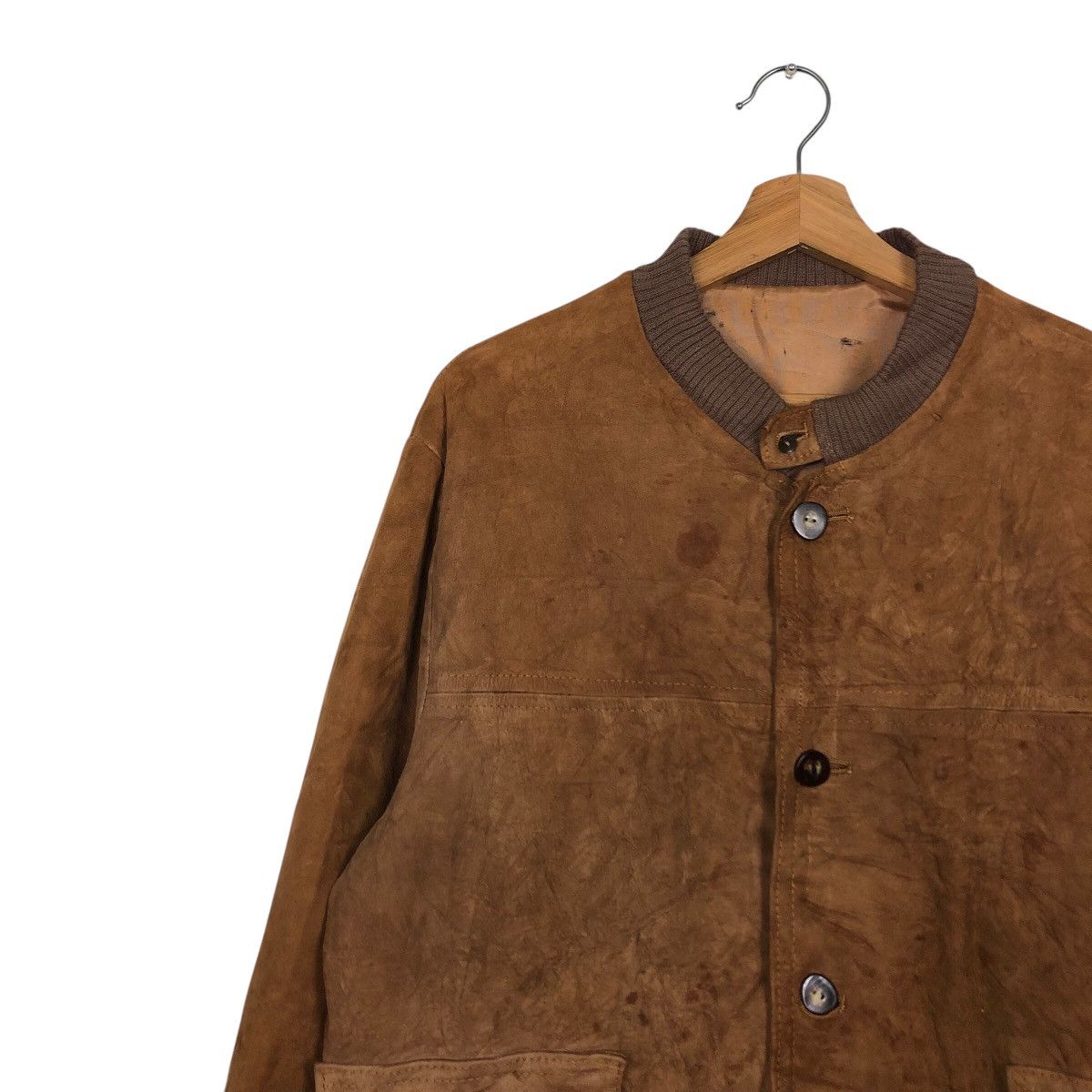 Japanese Brand 📌Vintage Genuine Leather Jacket Button Unknown Issey Miyake Size US M / EU 48-50 / 2 - 8 Thumbnail