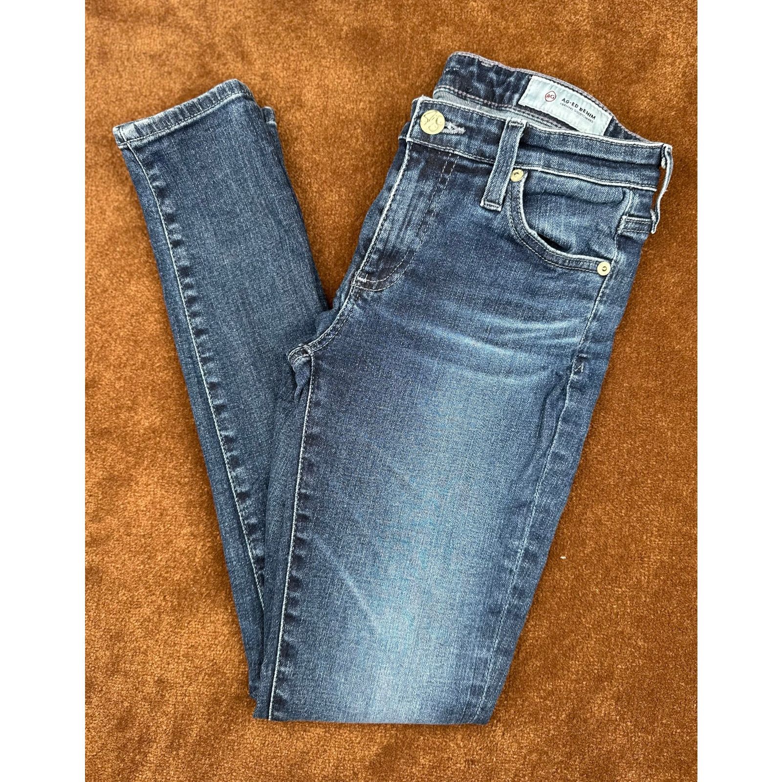 AG Jeans AG Adriano Goldschmied The Stilt Cigarette Jeans Dark Wash Size 25" / US 0 / IT 36 - 1 Thumbnail